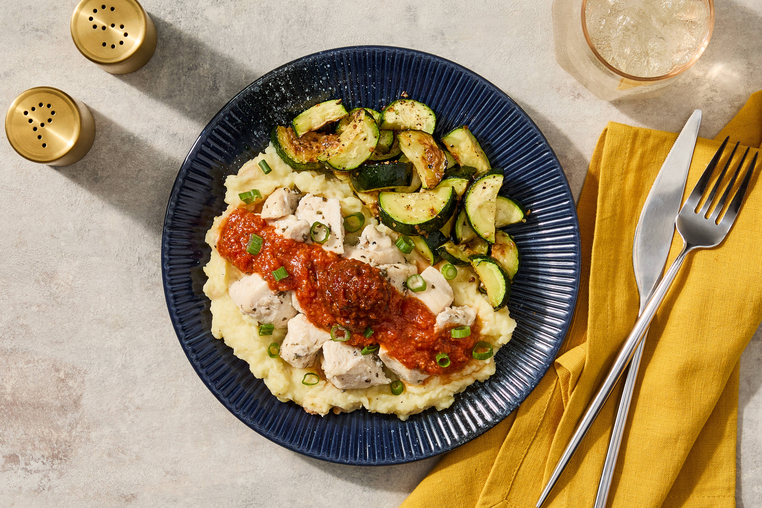 Tomato Basil Chicken & Mashed Potatoes