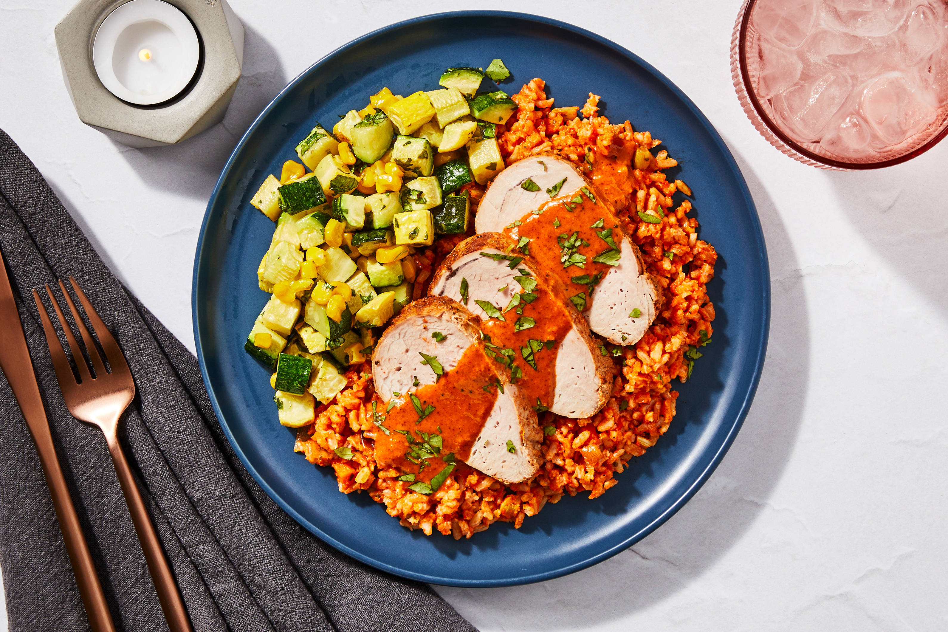 Adobo Pork Tenderloin & Spanish Rice