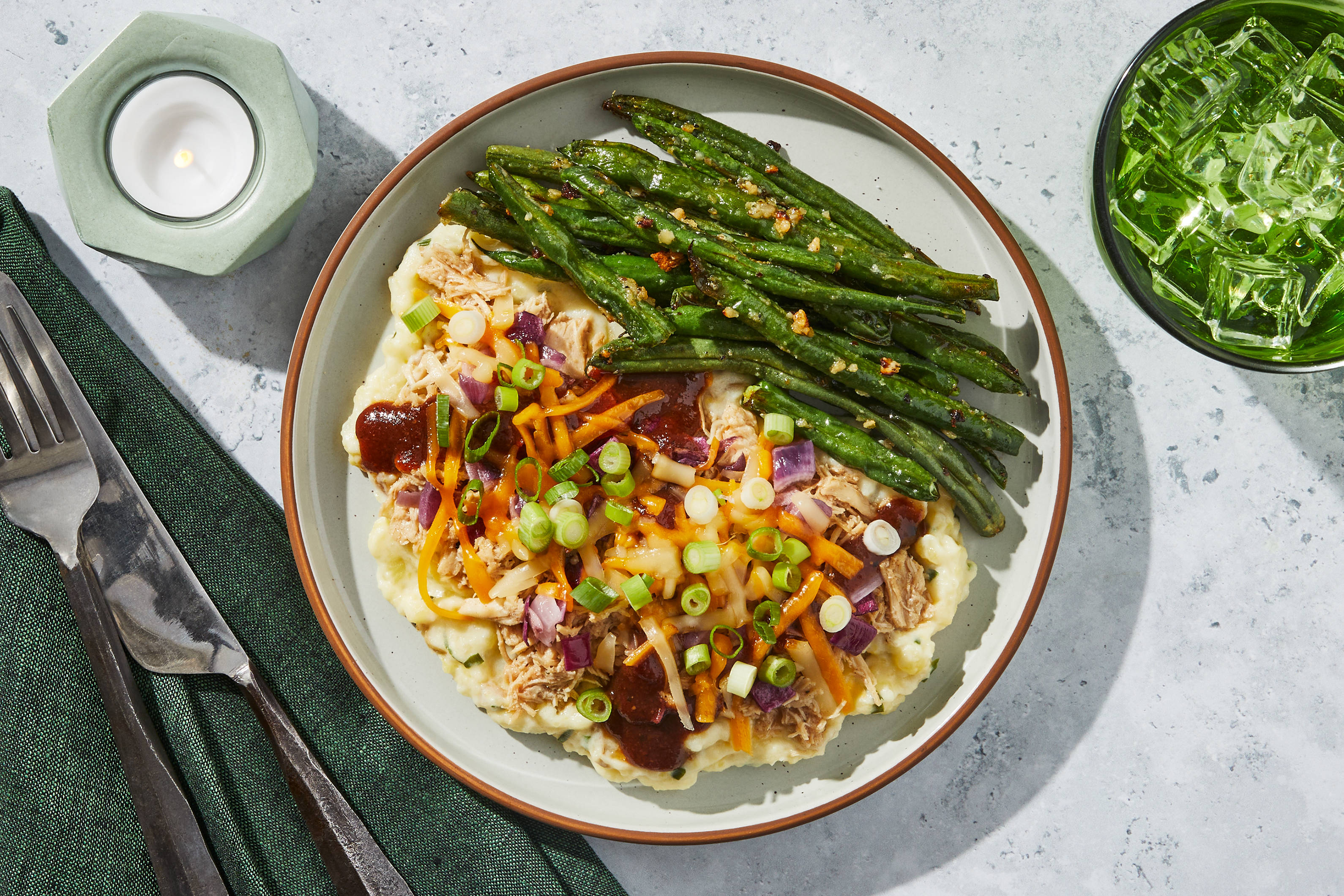 BBQ Shredded Chicken & Cheesy Mash