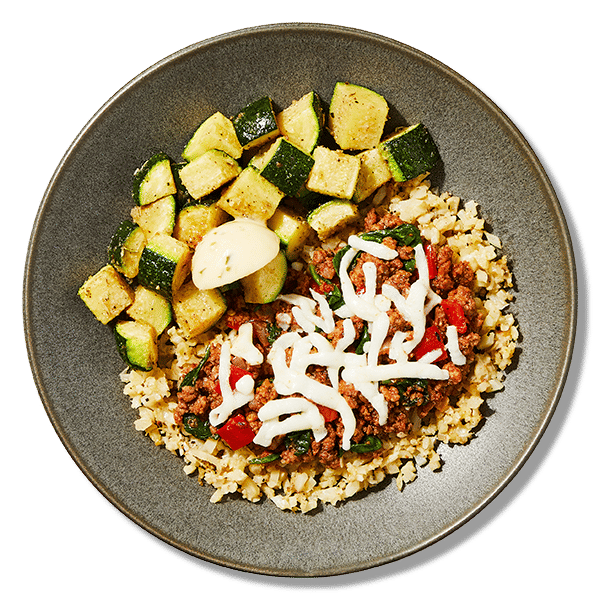 Beef, Spinach & Mozzarella Bowl