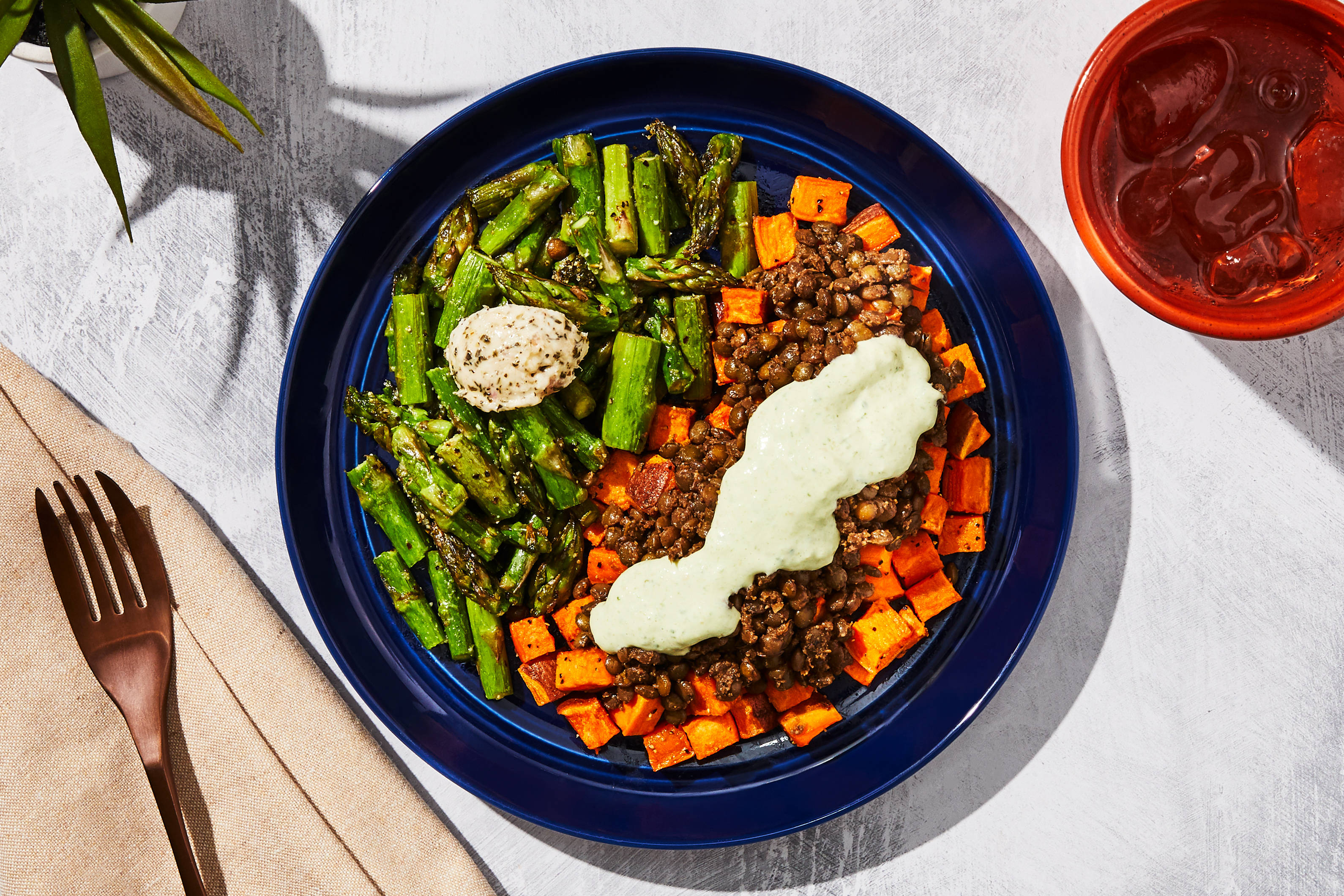 Brasserie-Style Lentils & Sweet Potatoes