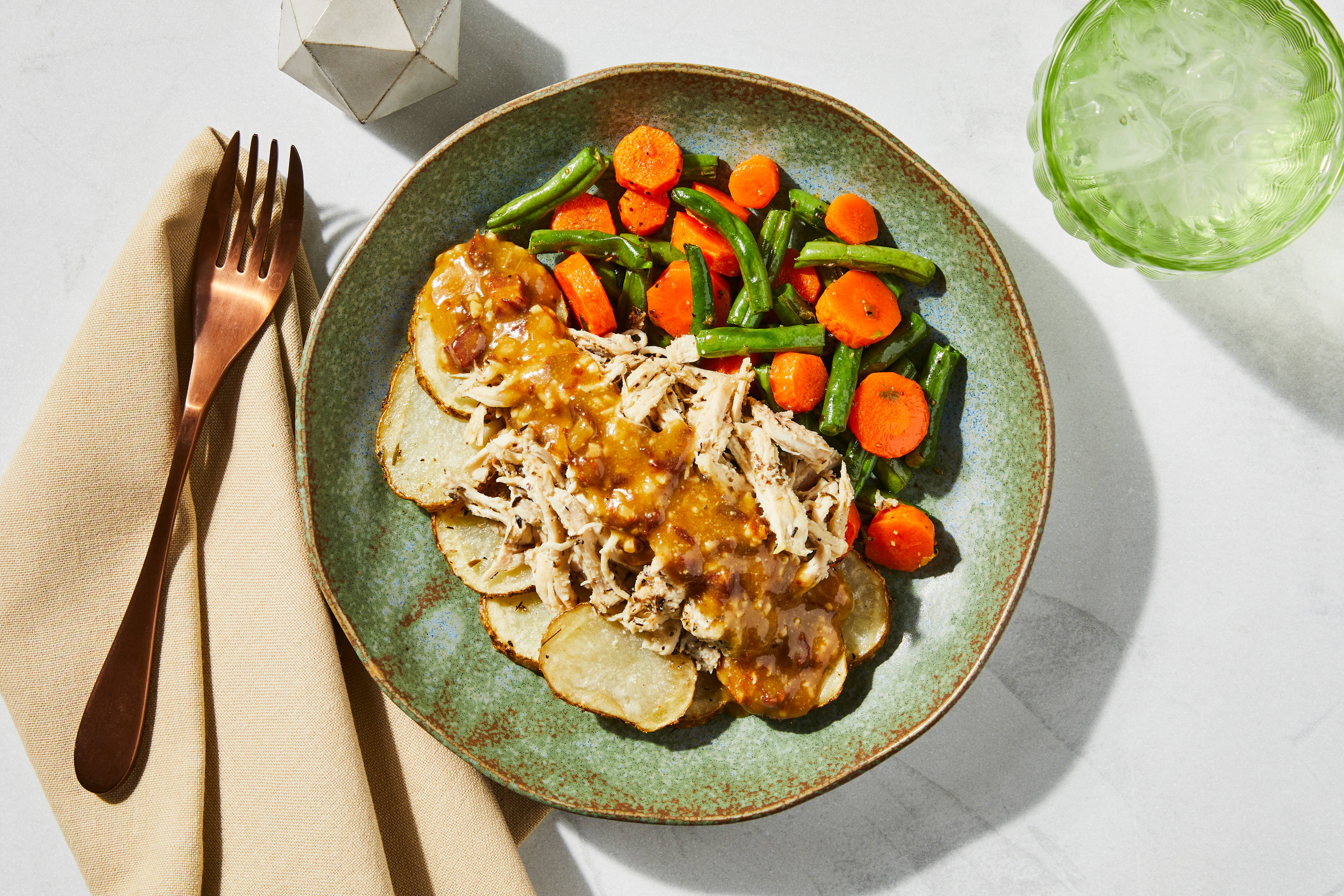 Brasserie-Style Shredded Chicken, Bacon & Potatoes