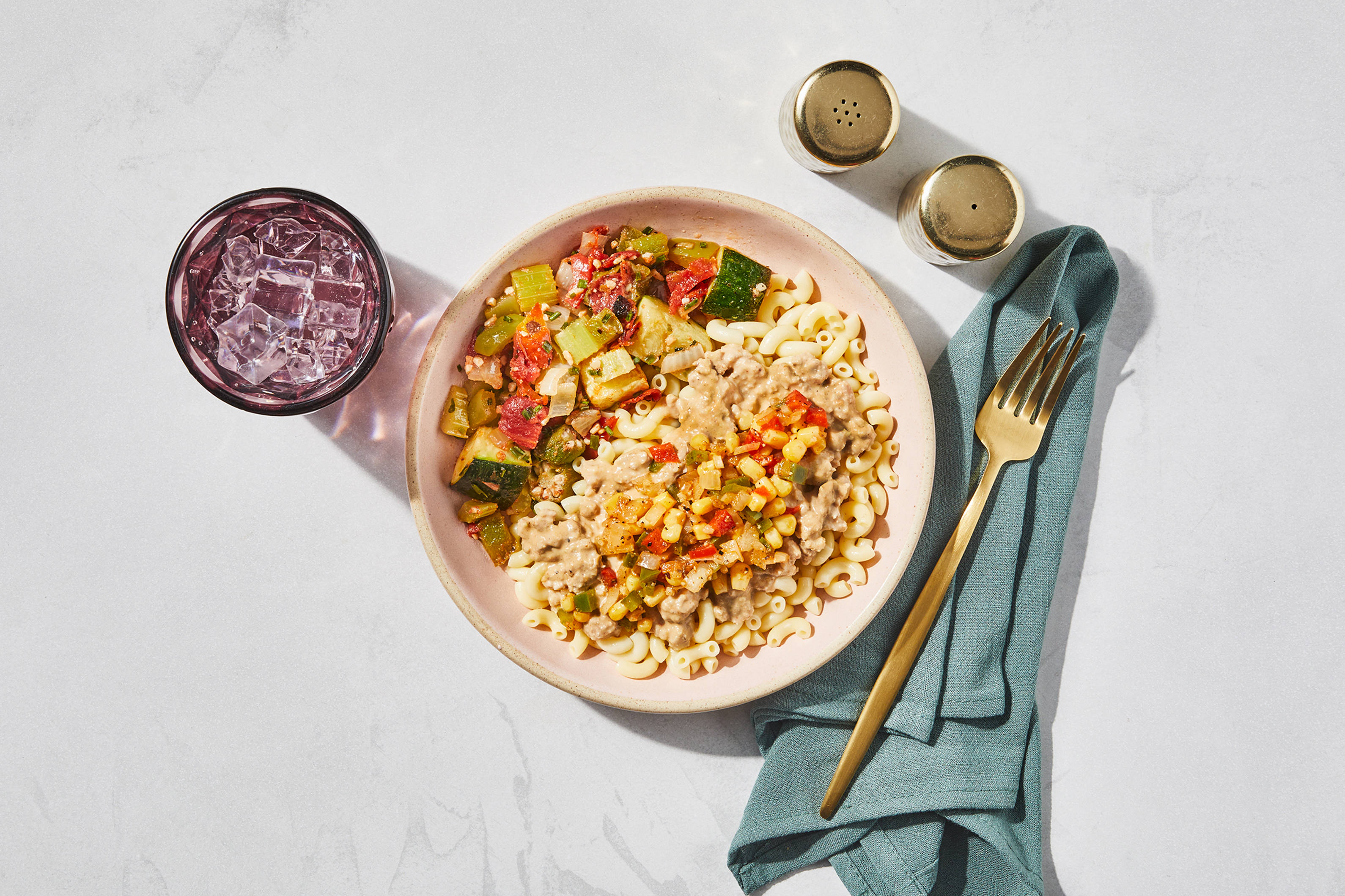 Cajun-Style Ground Pork Macaroni