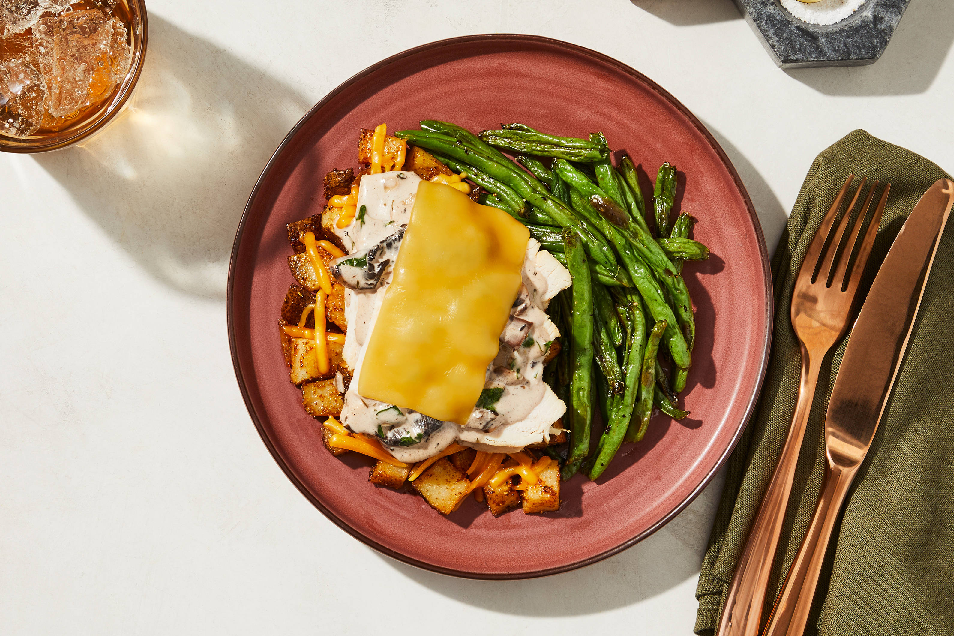 Cheddar Turkey Melt & Mushroom Gravy