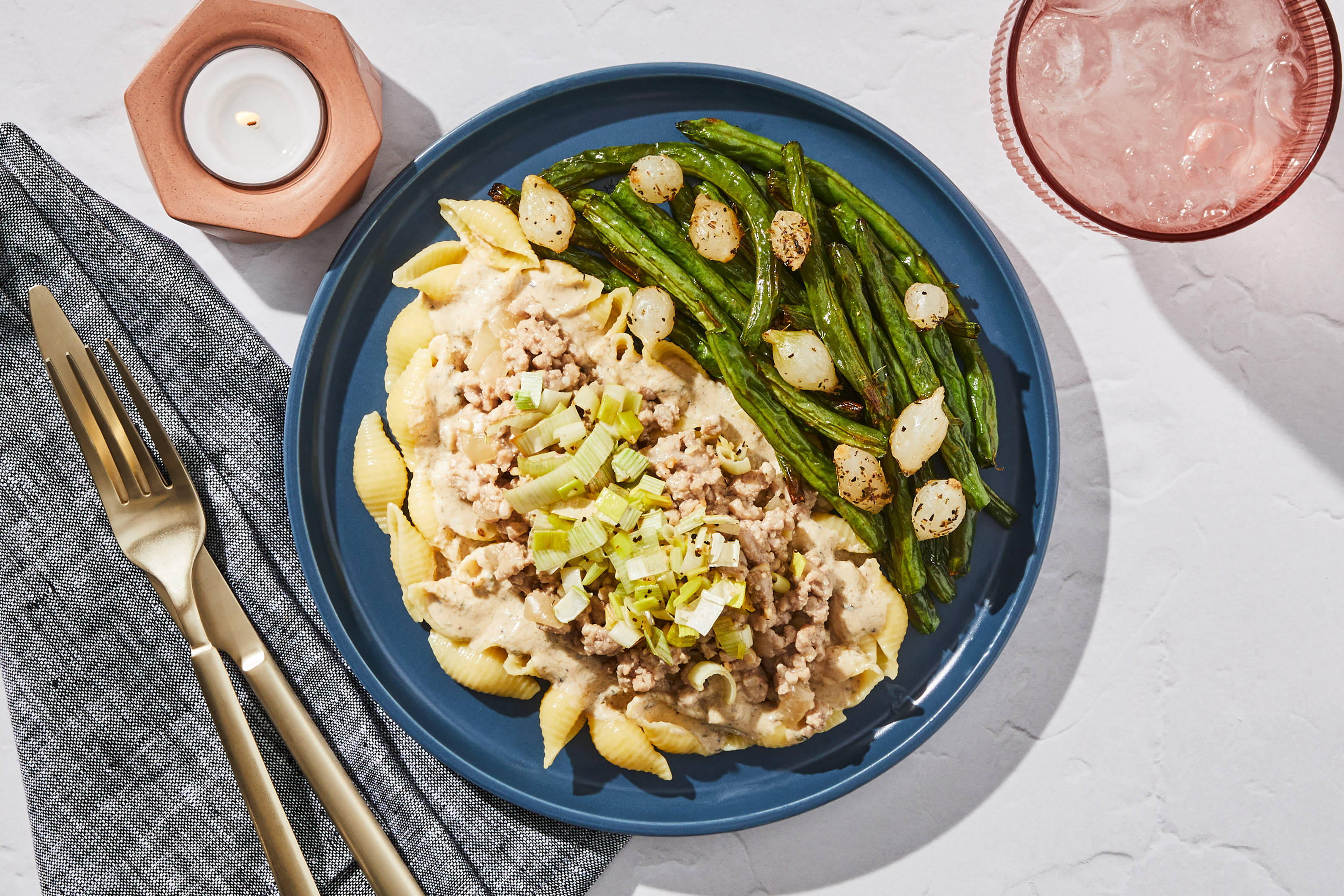 Creamy Leek & Ground Pork Pasta
