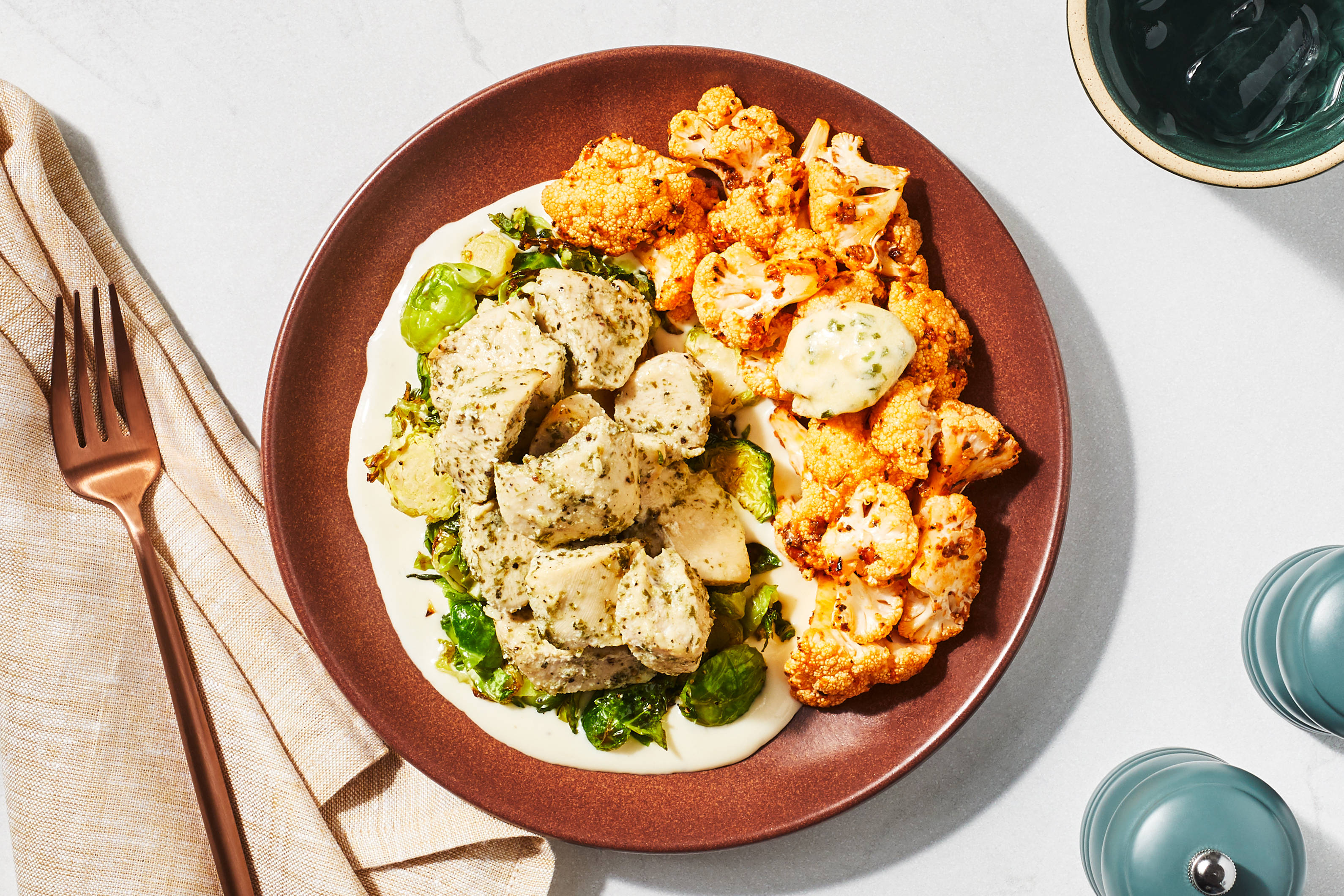 Creamy Swiss Chicken & Brussels