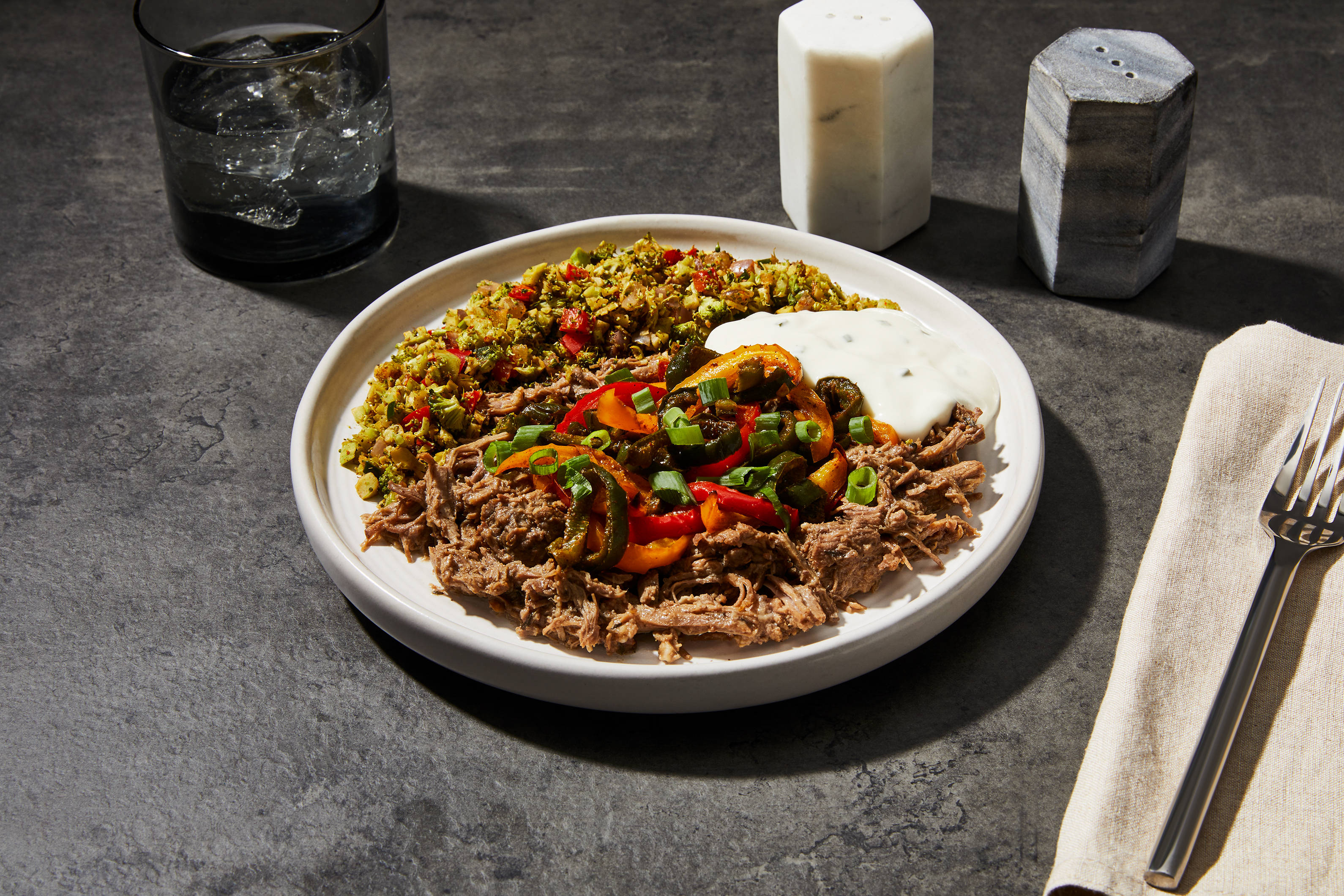 Fajita Shredded Brisket & Queso