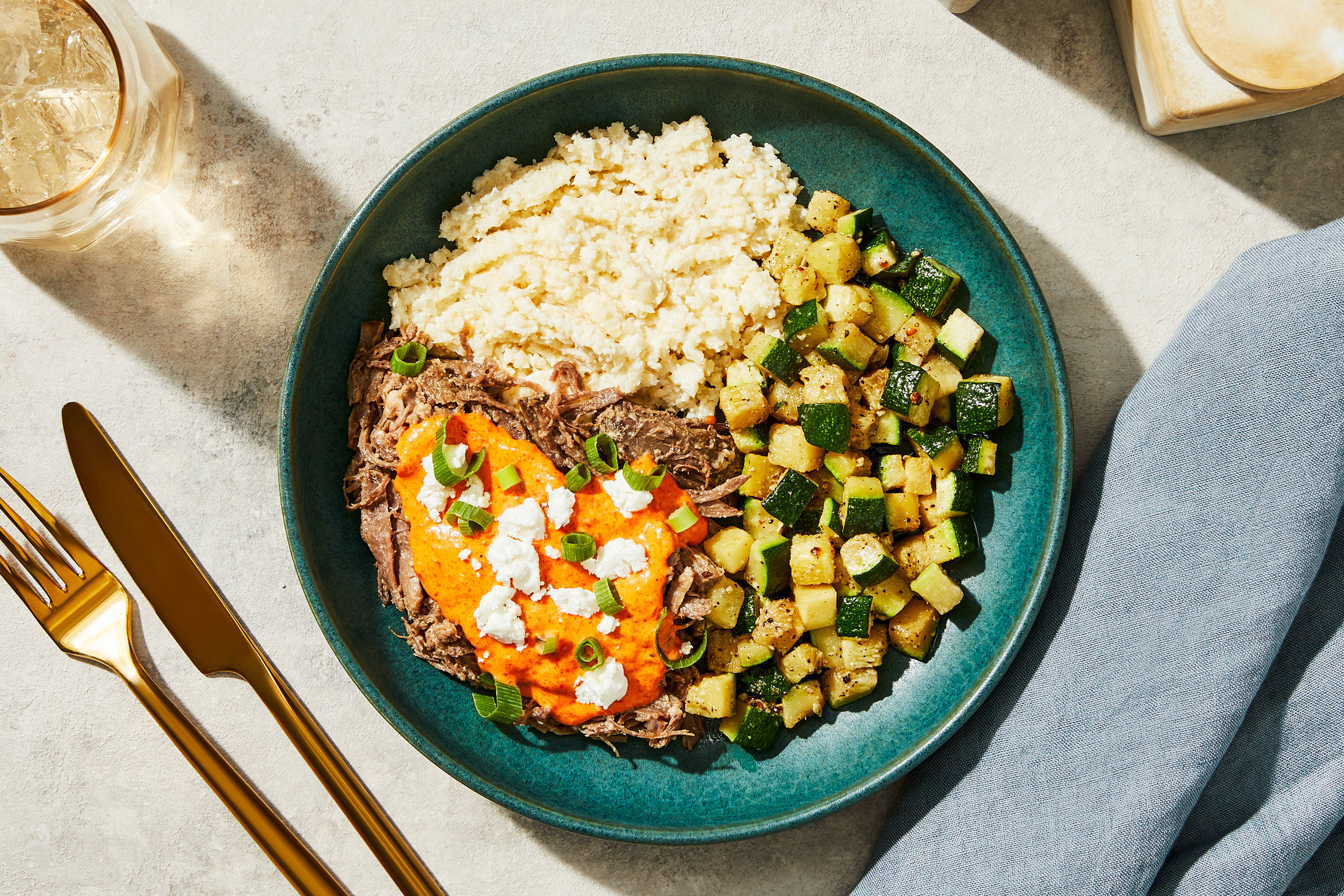 Goat Cheese & Roasted Red Pepper Shredded Beef