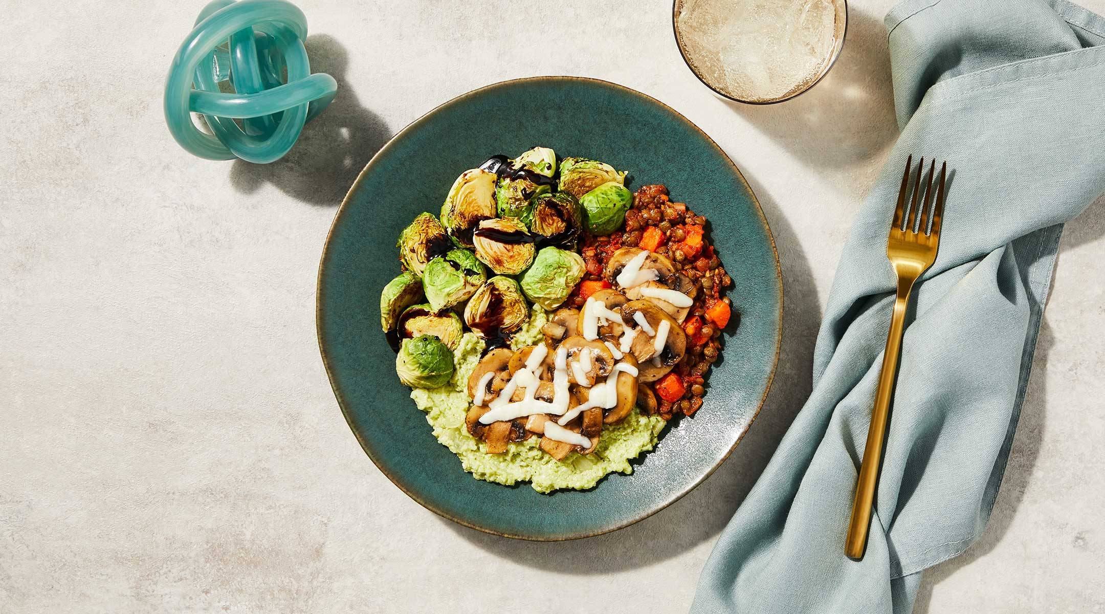 Goat Cheese Polenta & Lentil Bolognese