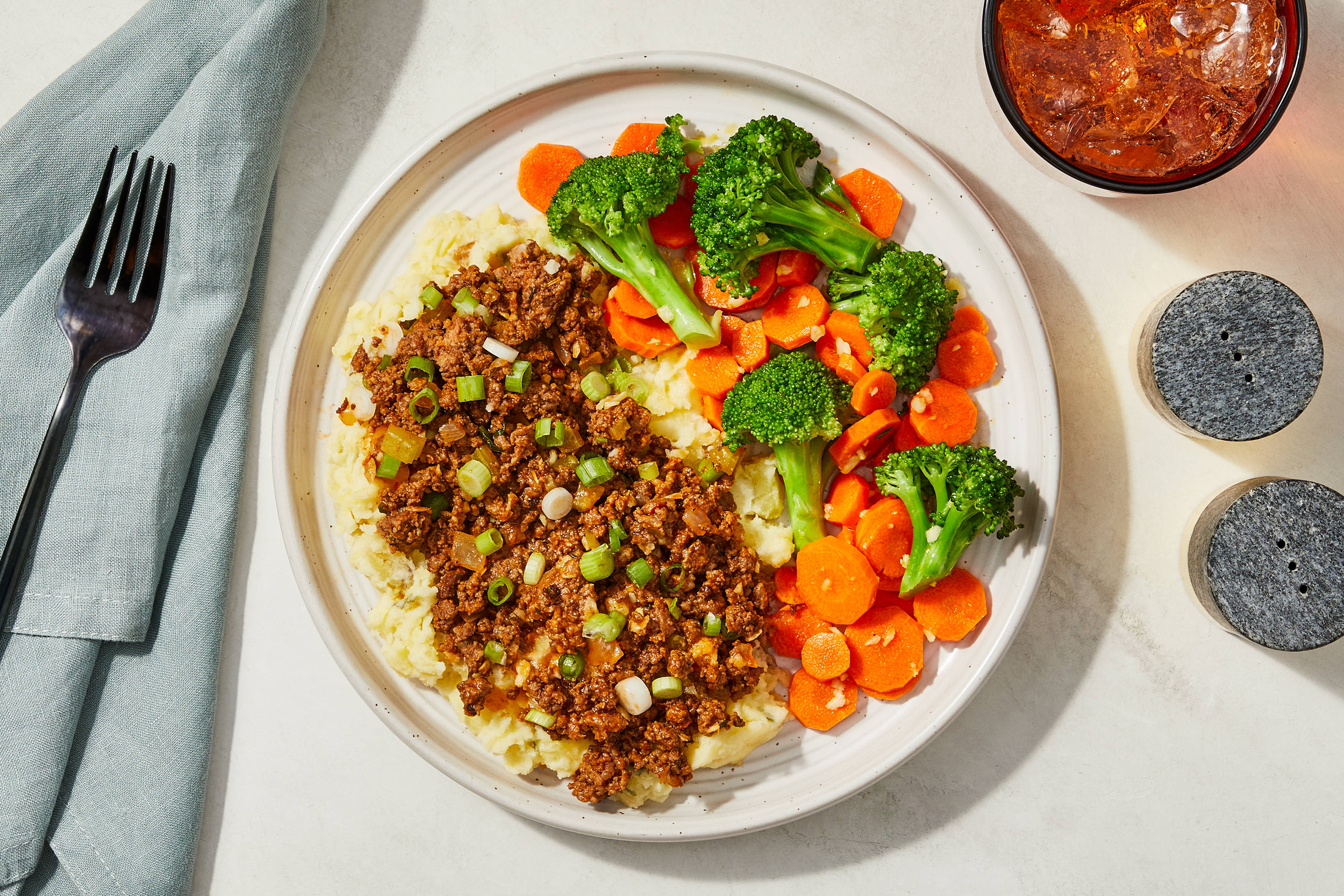 Homestyle Ground Beef & Chive Potato Mash