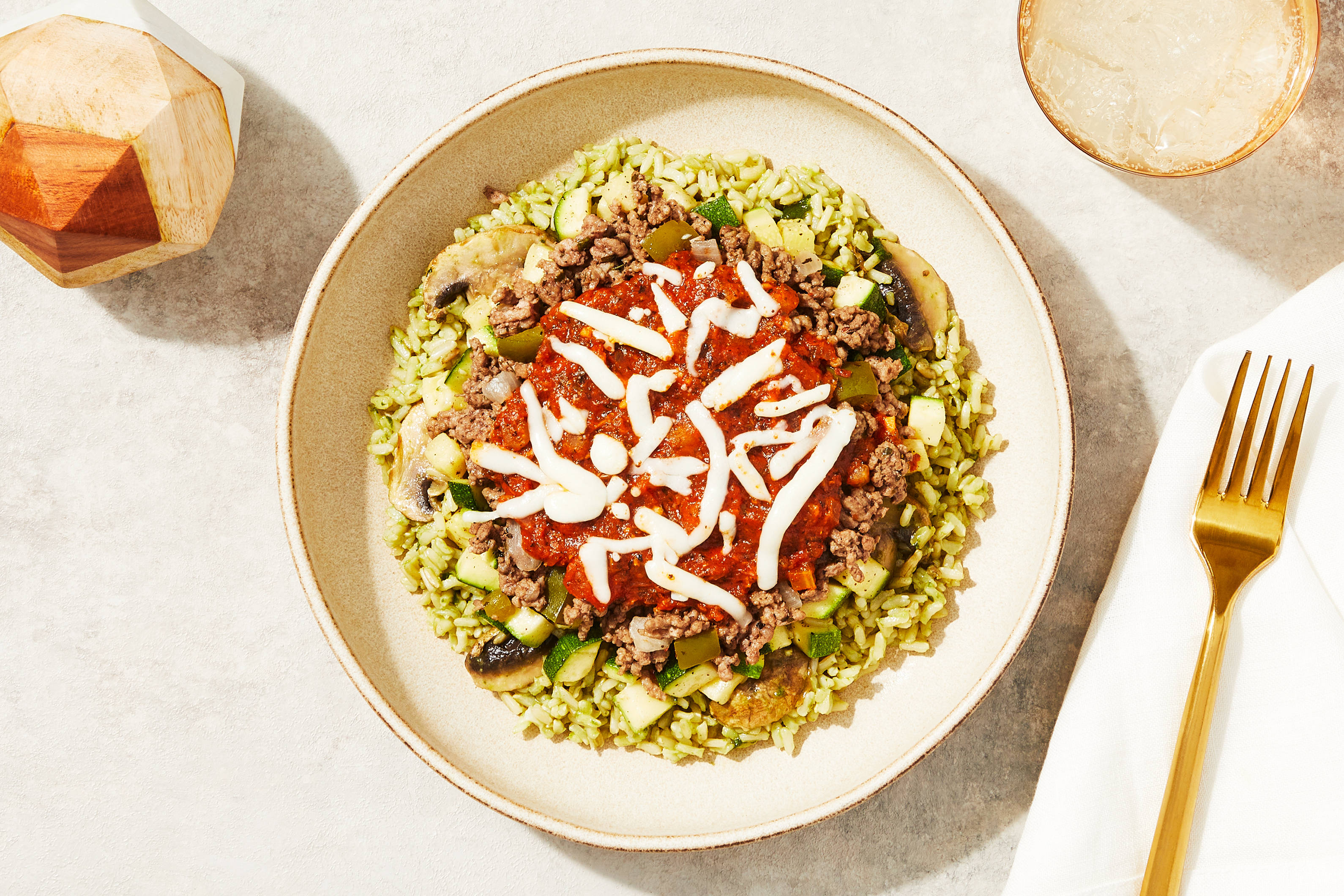 Italian Ground Beef & Zucchini Bowl