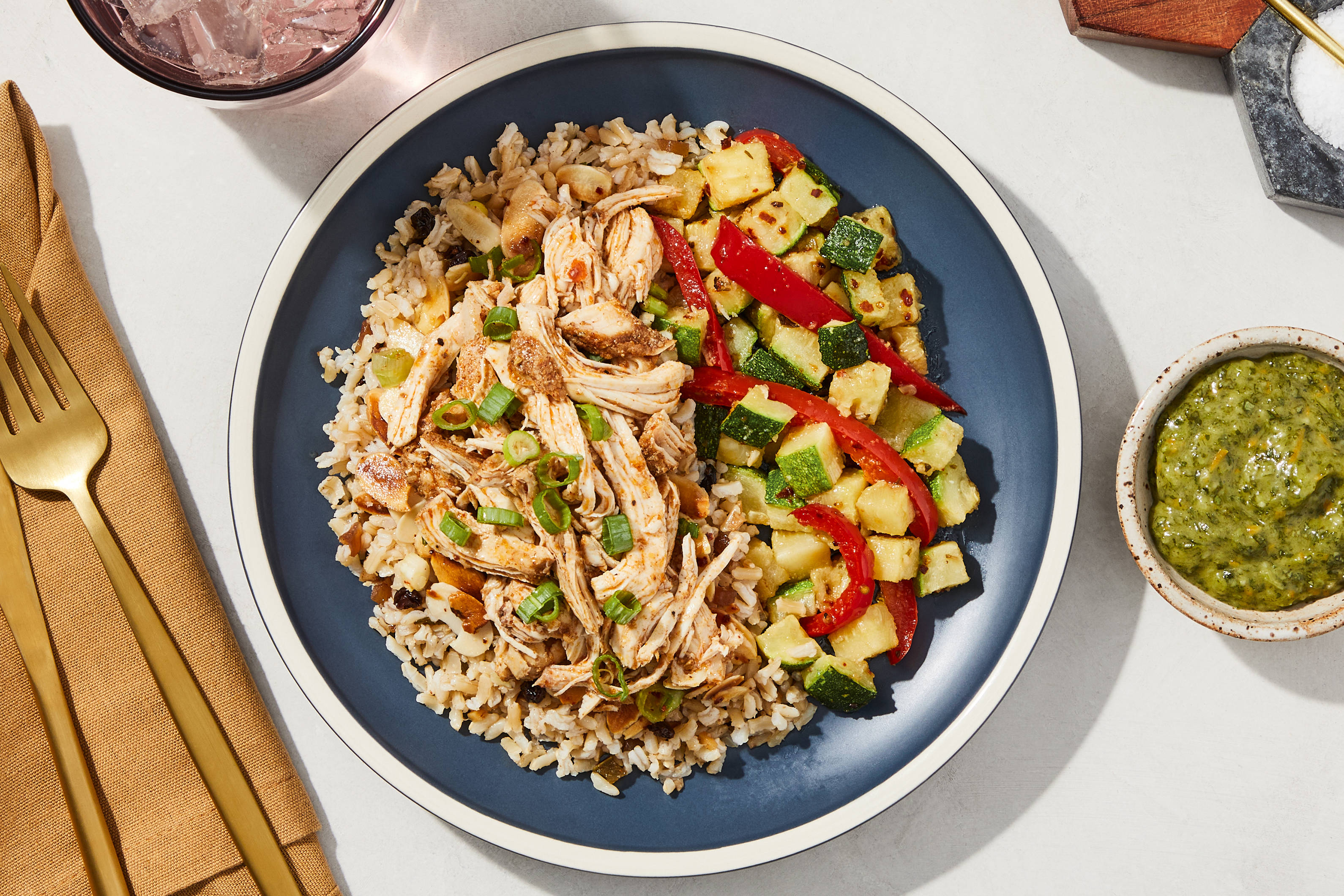 Moroccan-Spiced Shredded Chicken Bowl