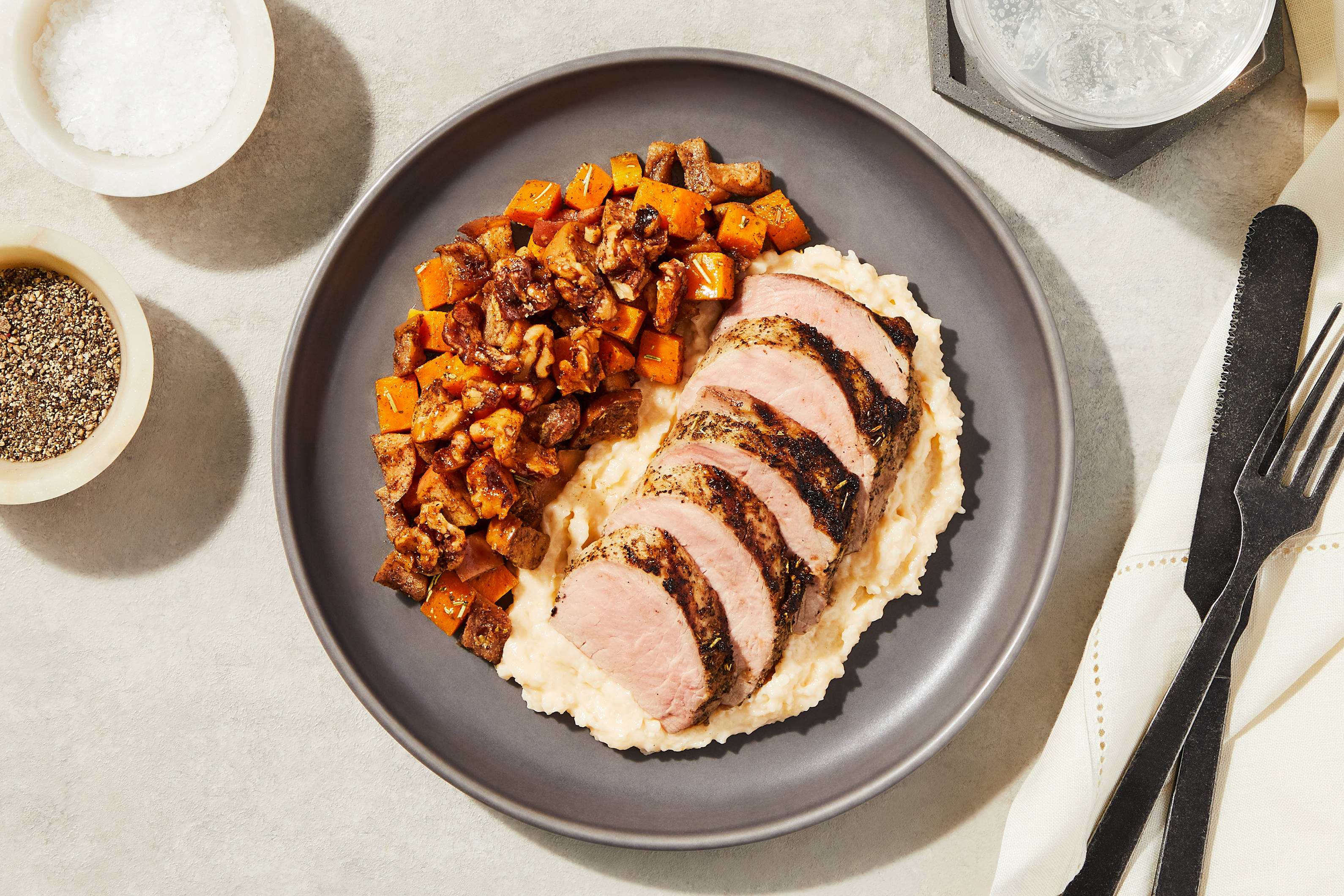 Pork Tenderloin & Smoky Cheddar Grits