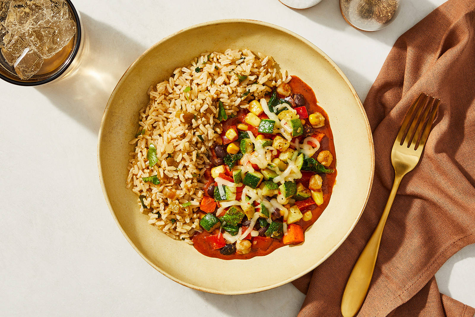 Roasted Five Vegetable Enchilada Bowl
