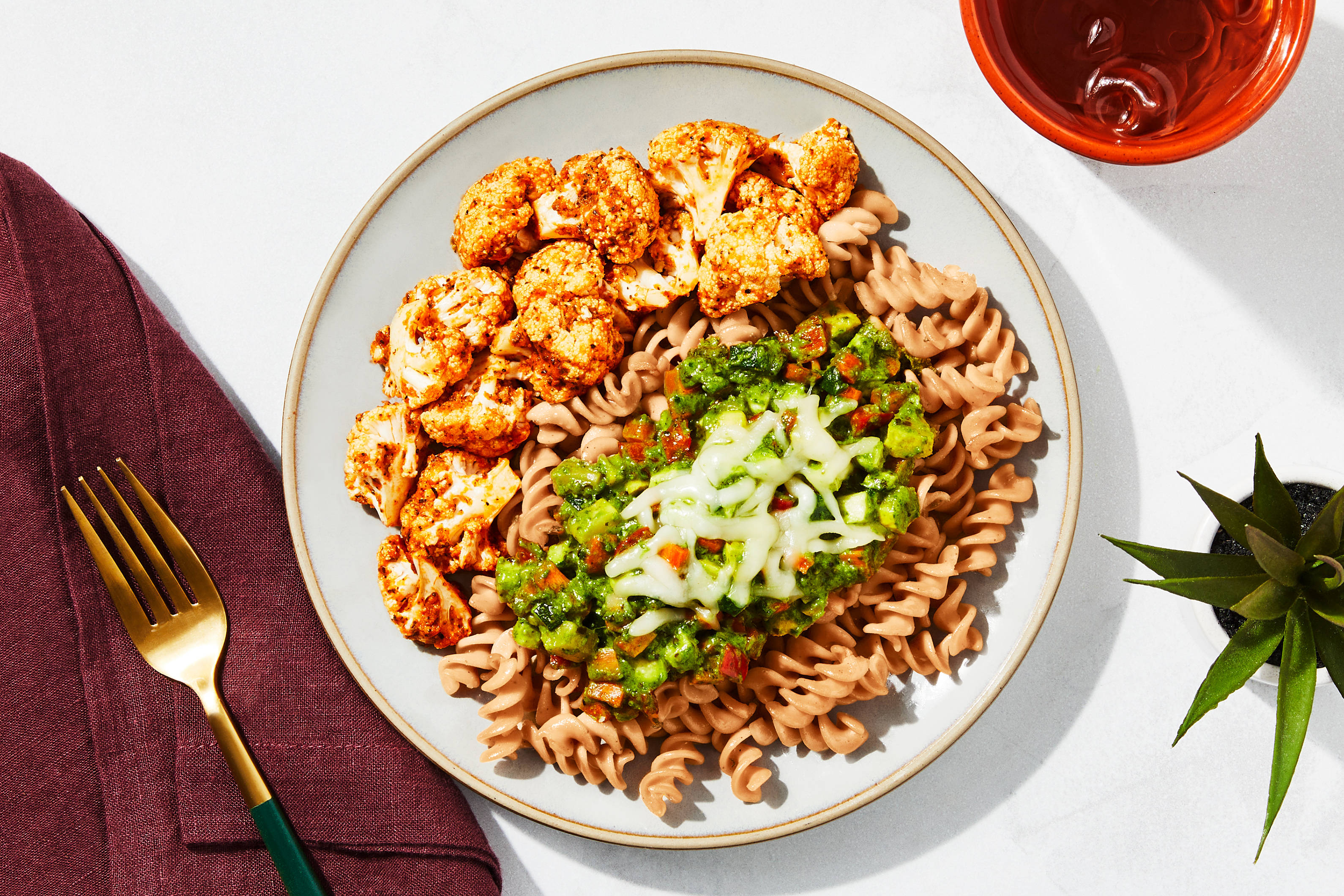 Roasted Vegetable Fusilli + Chicken