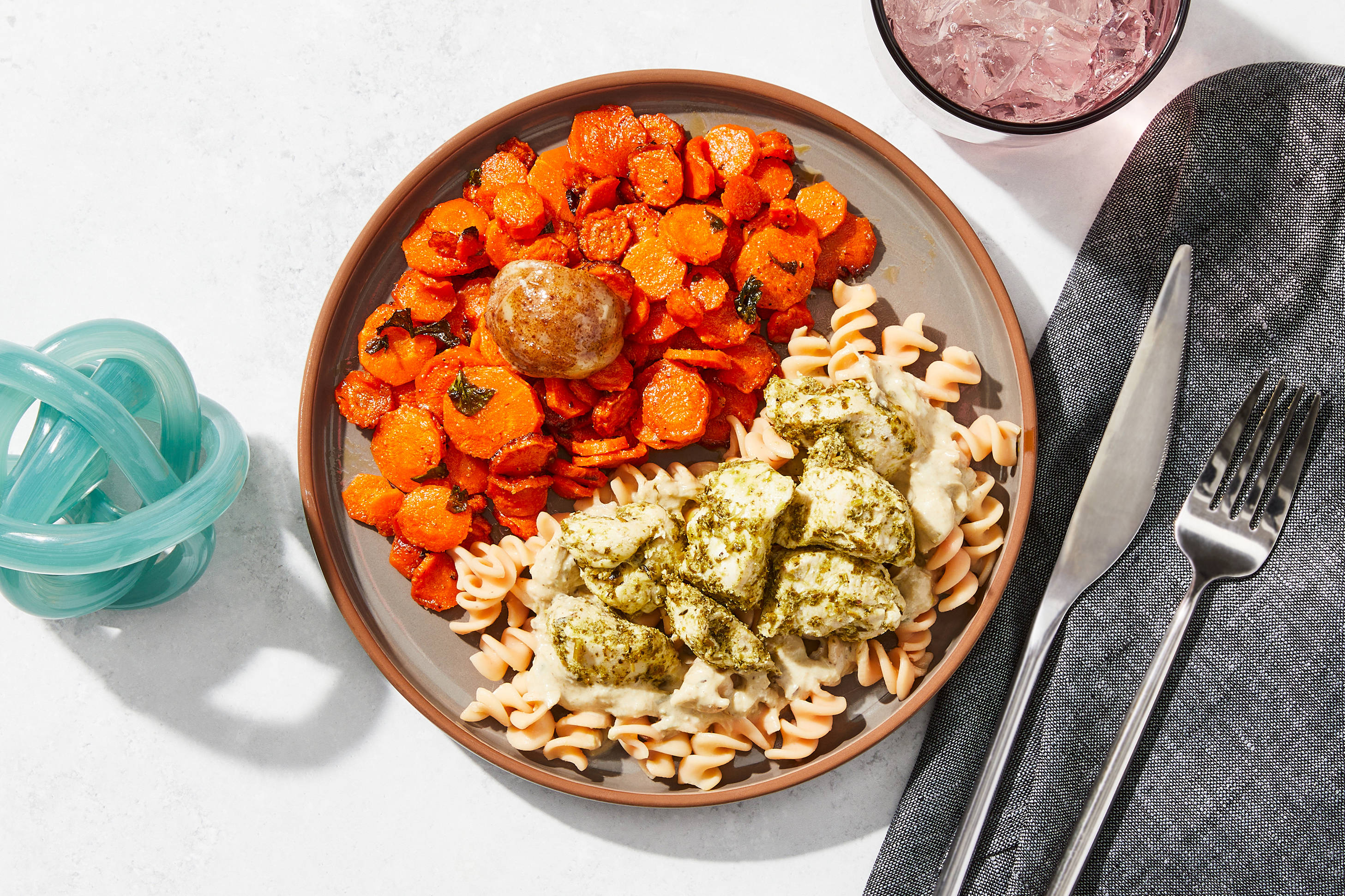 Scallion Cream Pasta & Herb Chicken