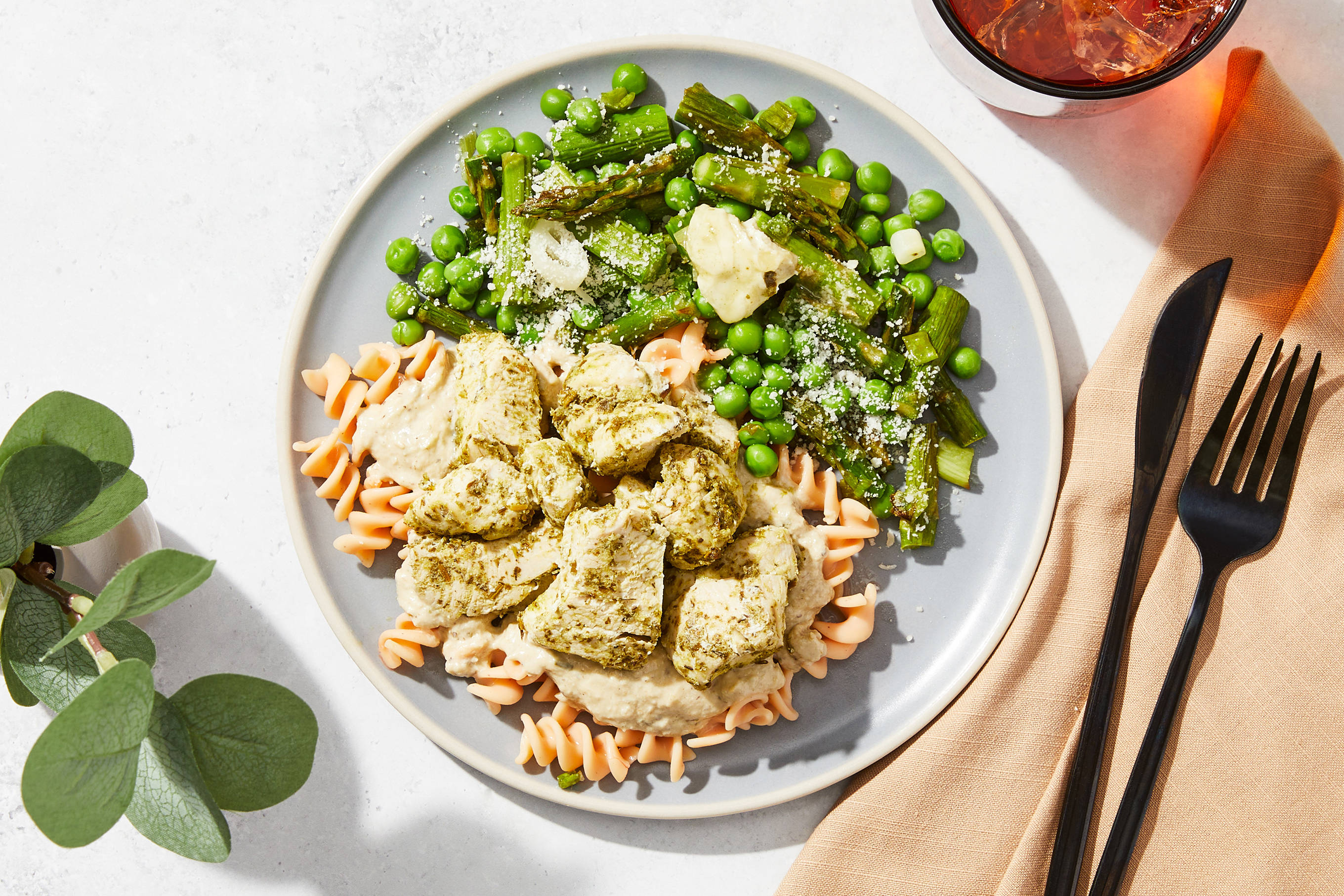 Scallion Cream Pasta & Herb Chicken