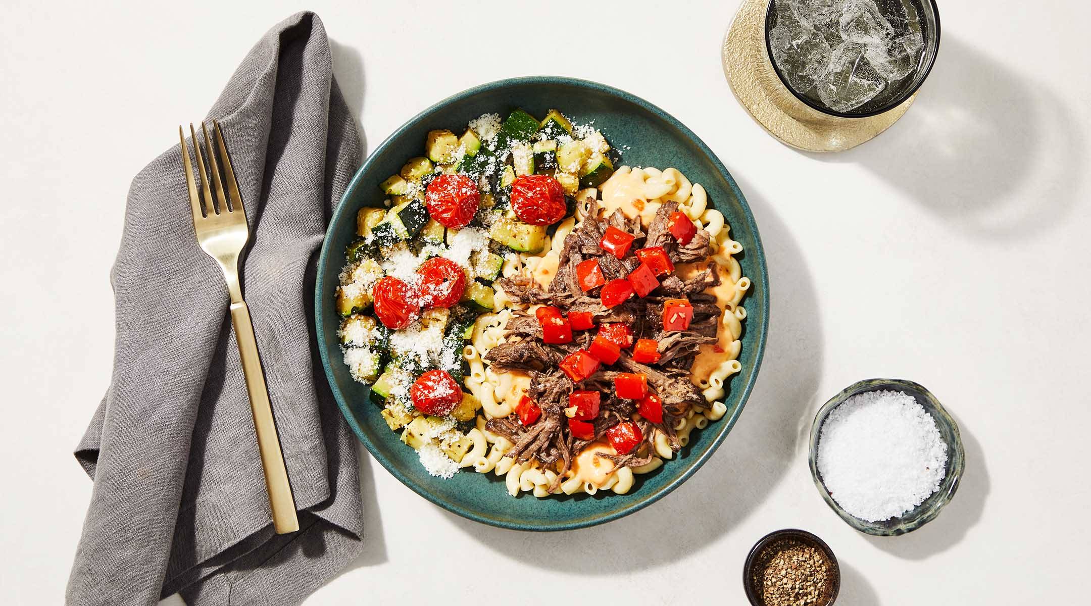 Shredded Beef & Pimento Cheese Mac