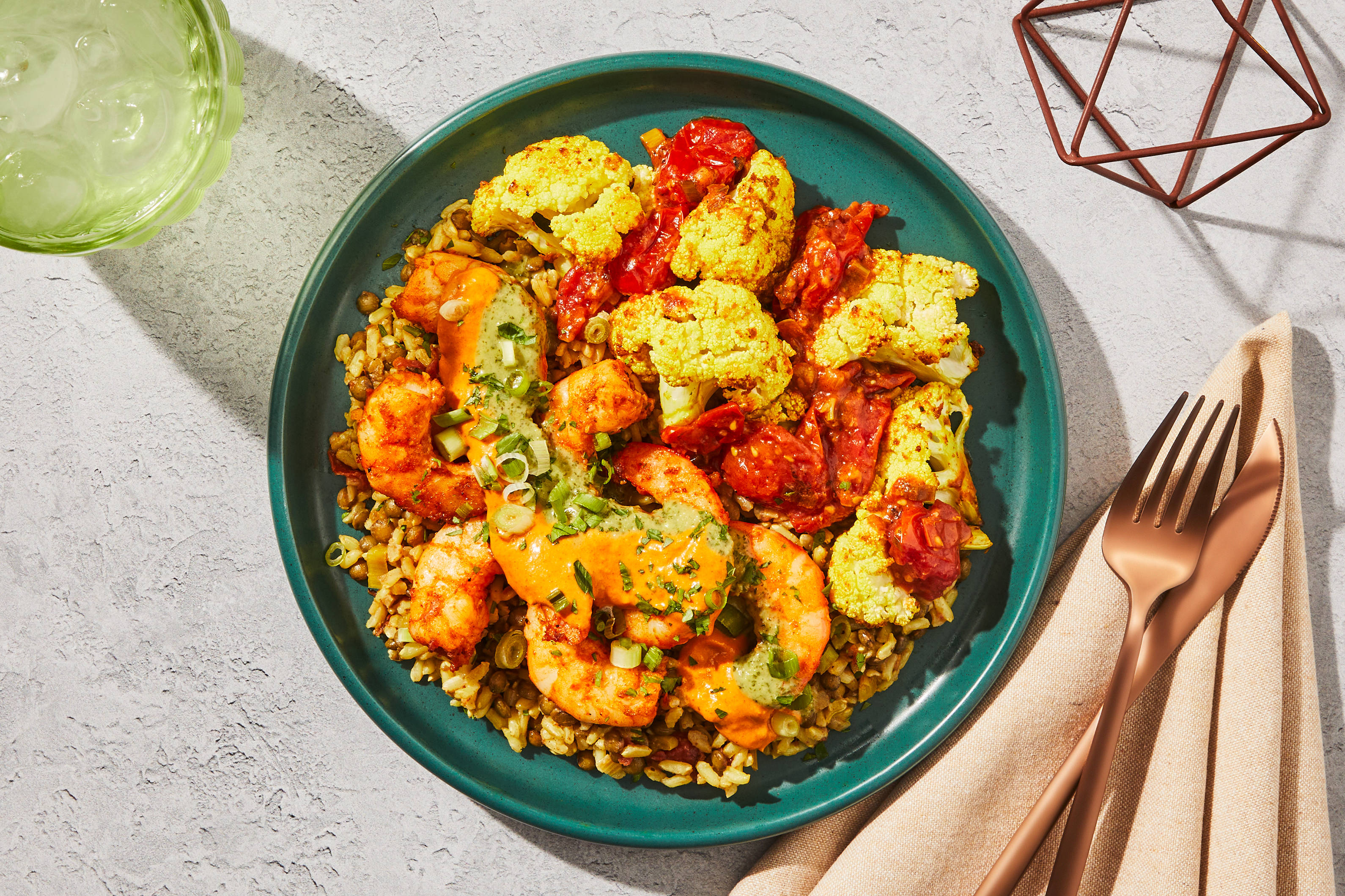 Shrimp Masala & Cilantro Chutney