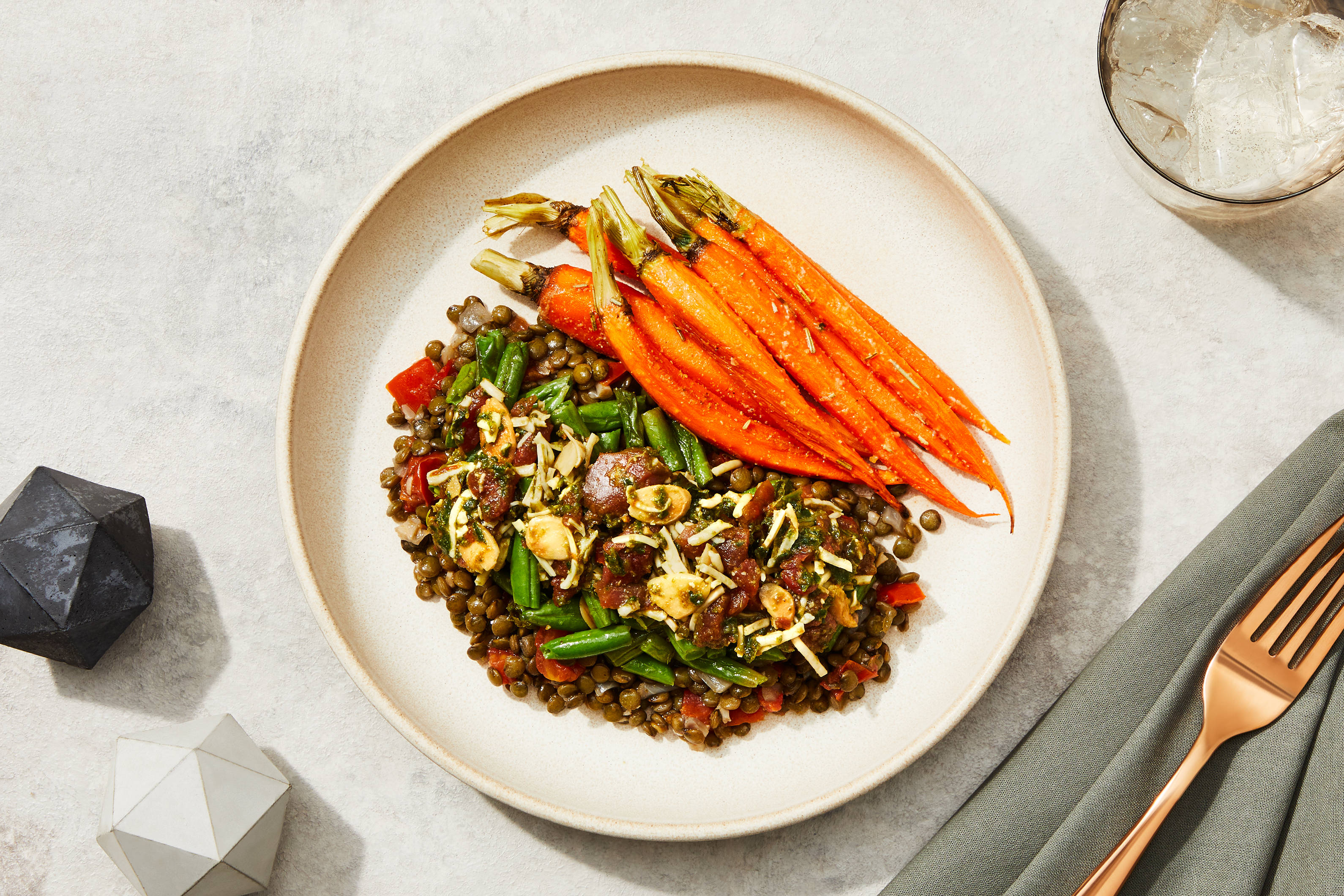 Sicilian Pesto Lentils & Green Beans