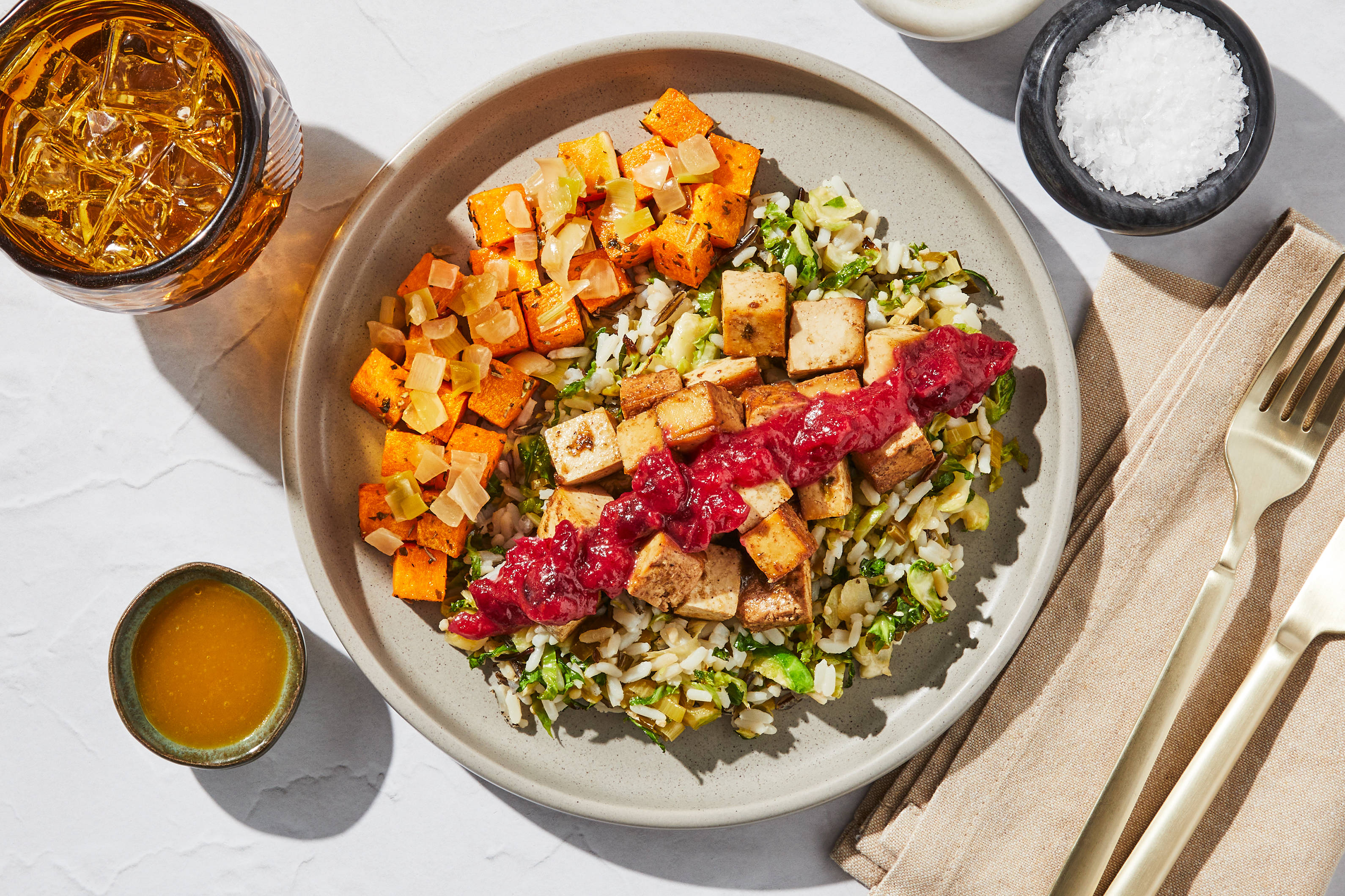 Smoky Tofu & Citrus Maple Sauce