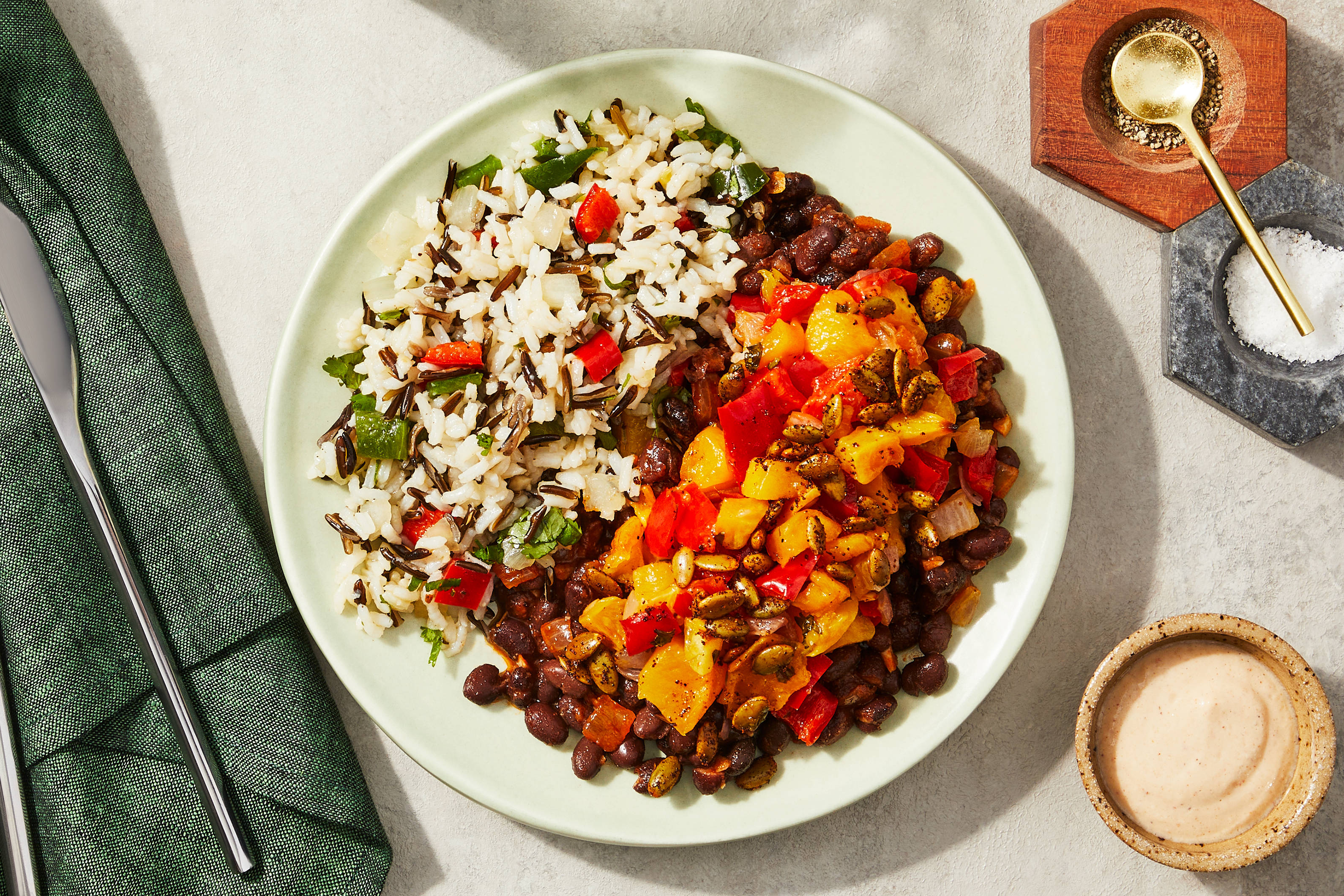 Stewed Ranchero Black Beans & Mango Salsa