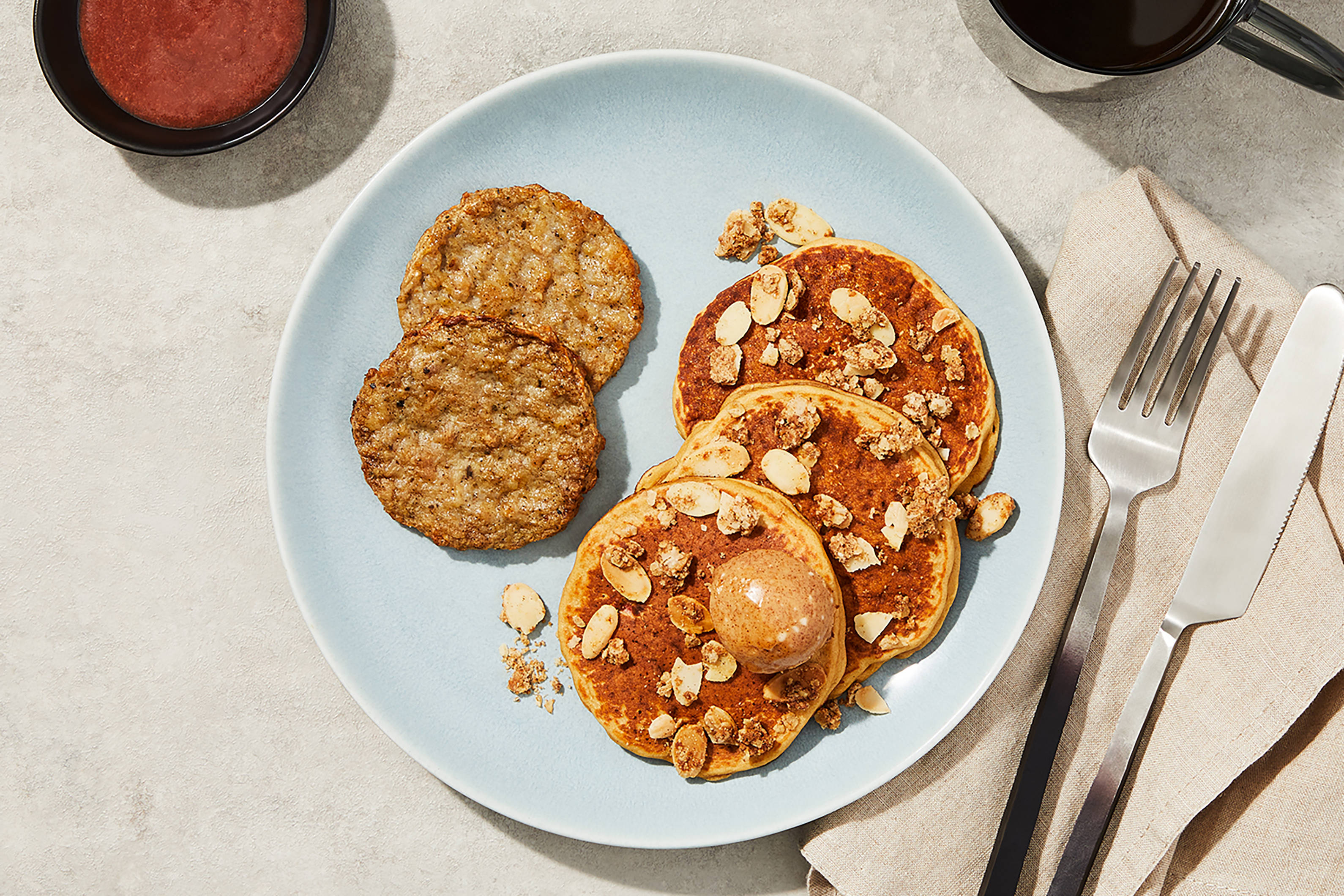 Strawberry Cobbler Pancakes