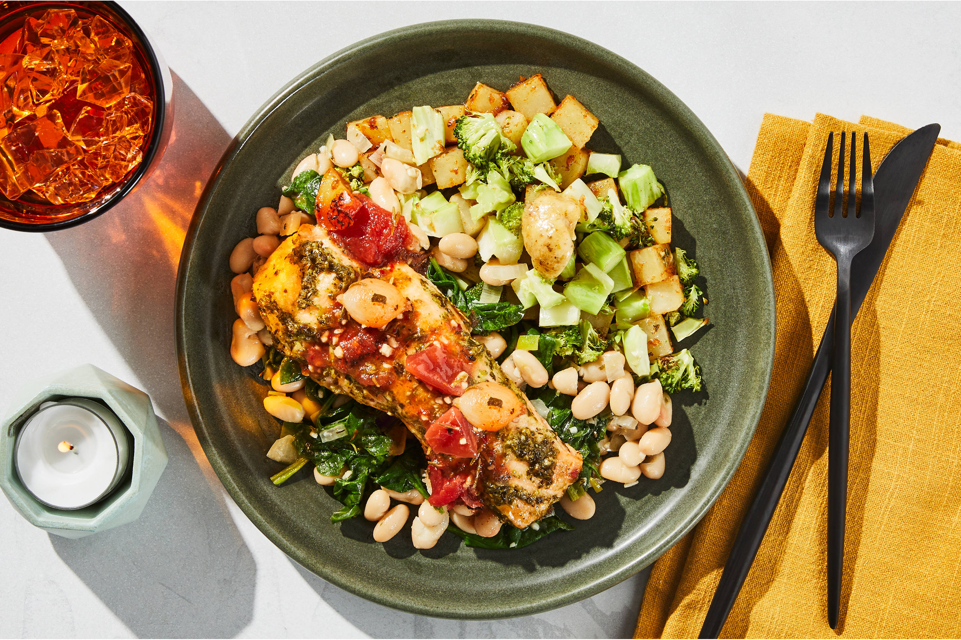 Tuscan Baked Salmon & Tomato-Caper Sauce