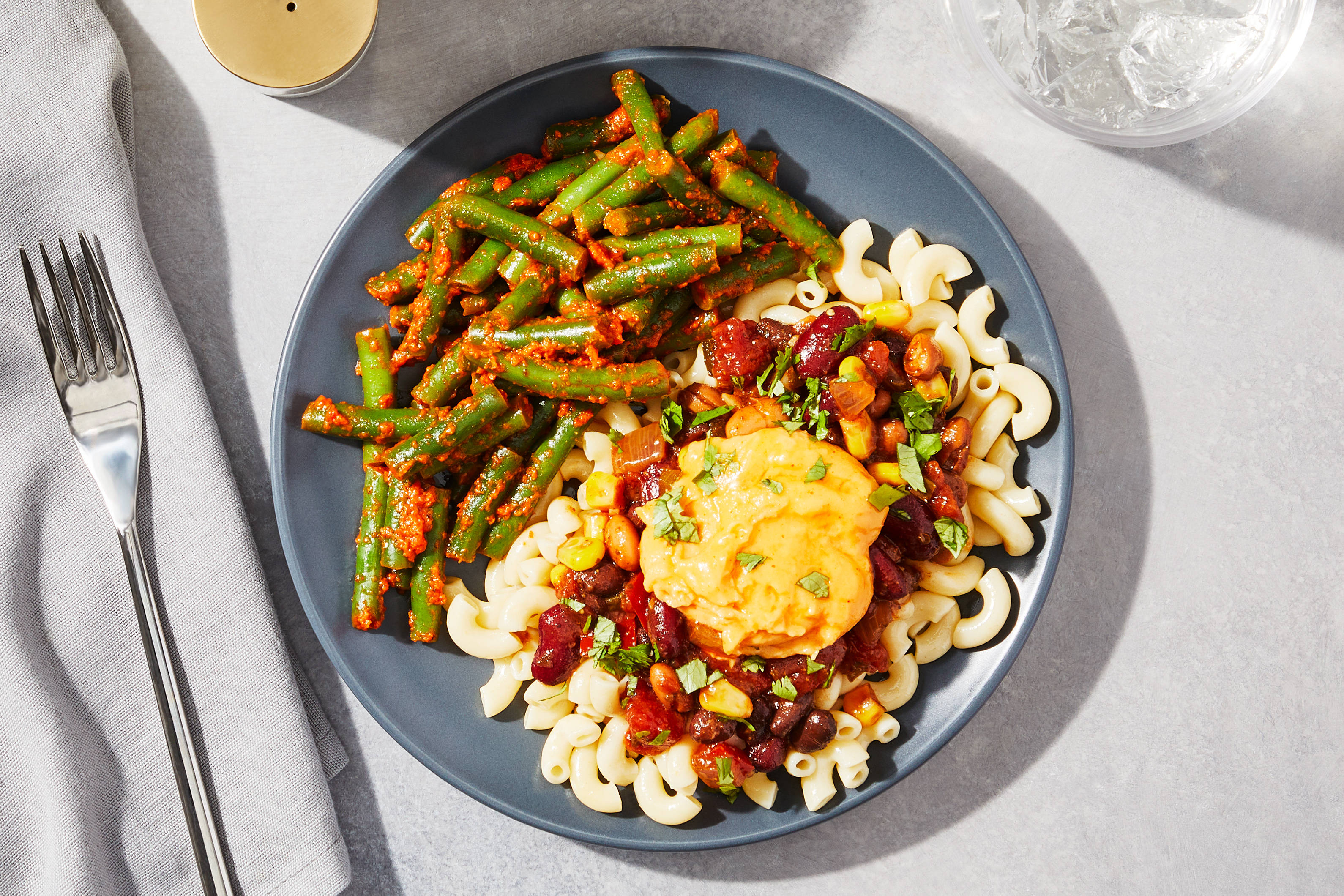 Vegetarian Three Bean Chili Mac
