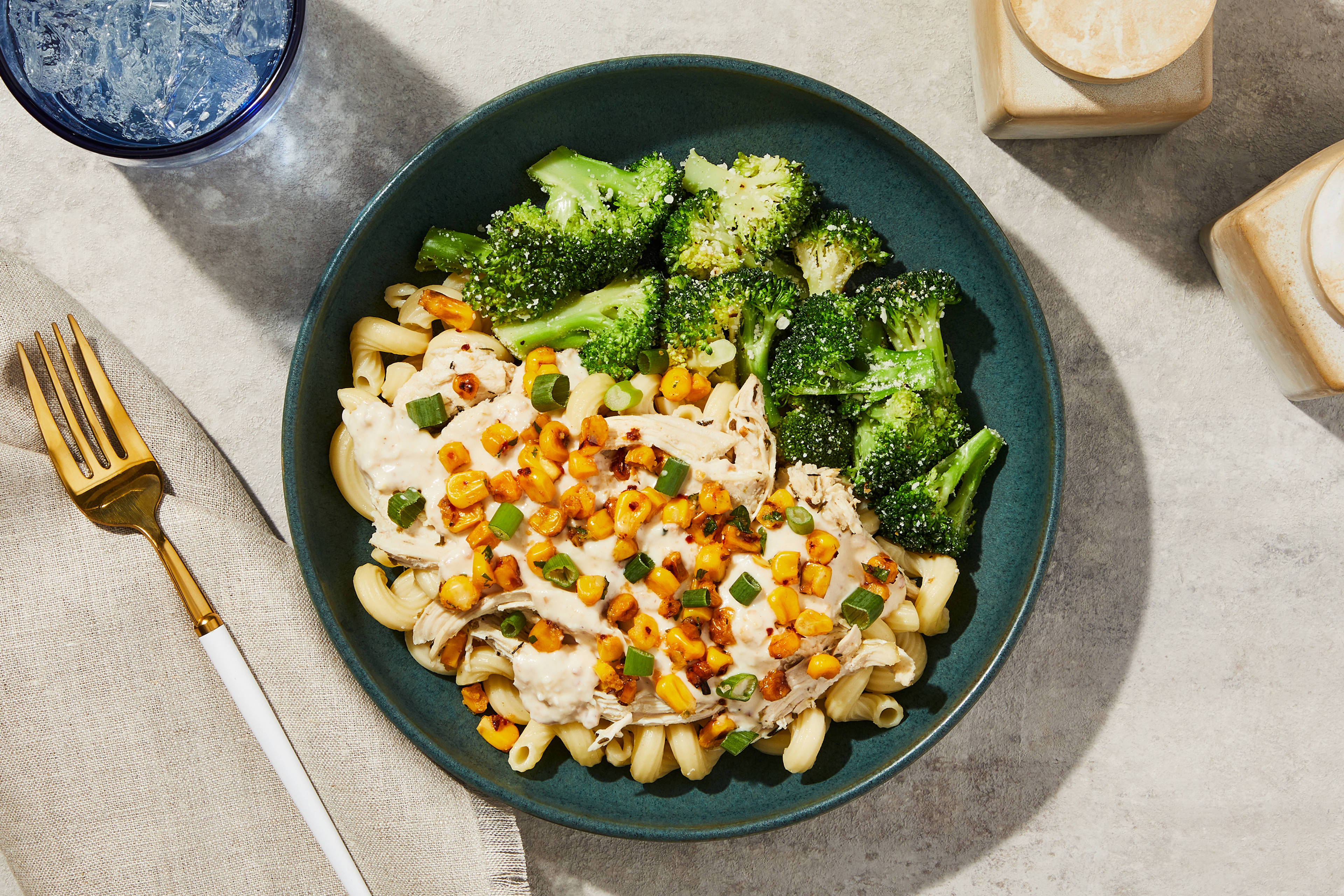 Charred Corn & Shredded Chicken Cavatappi