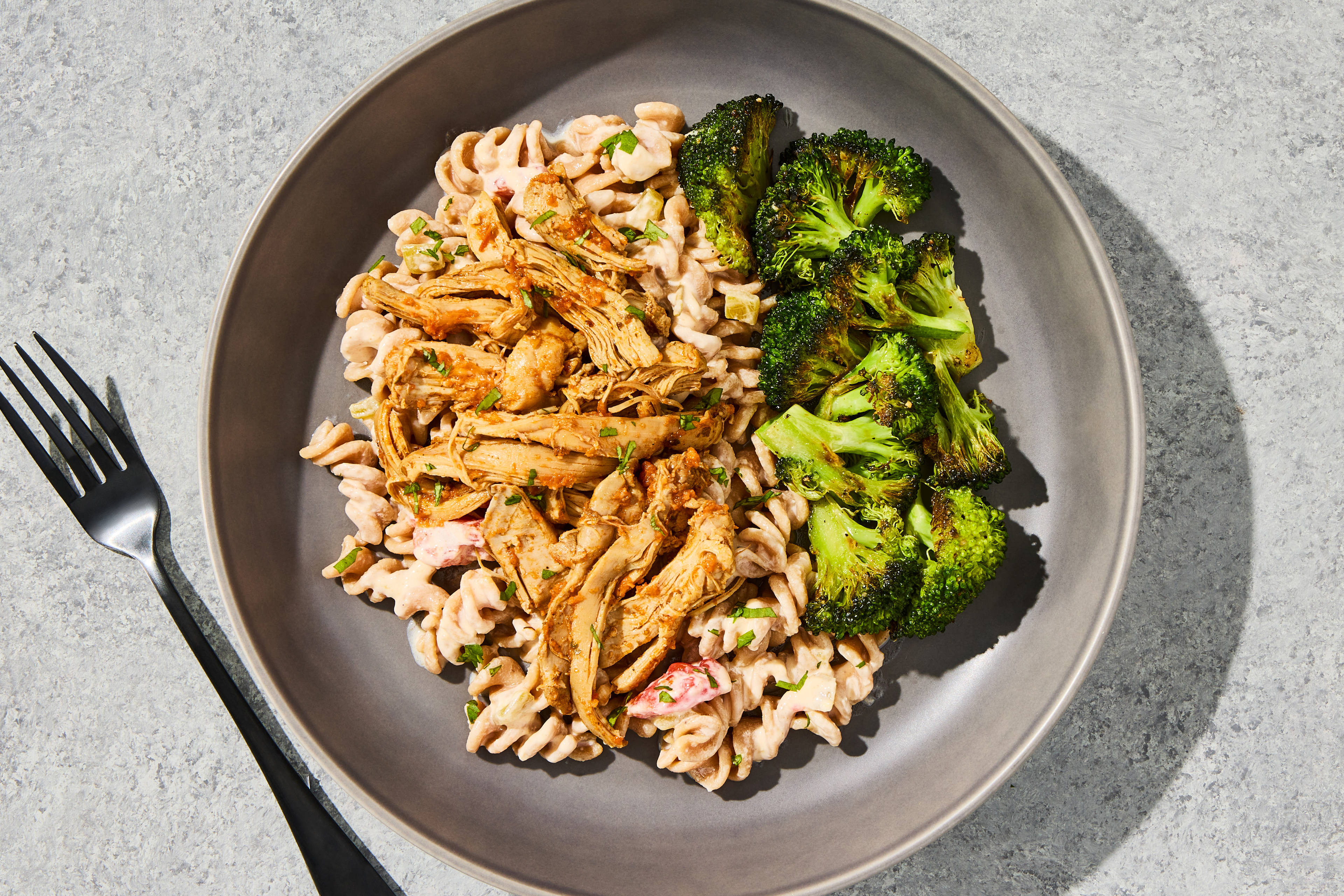 Green Chile Queso & Chicken Thigh Pasta