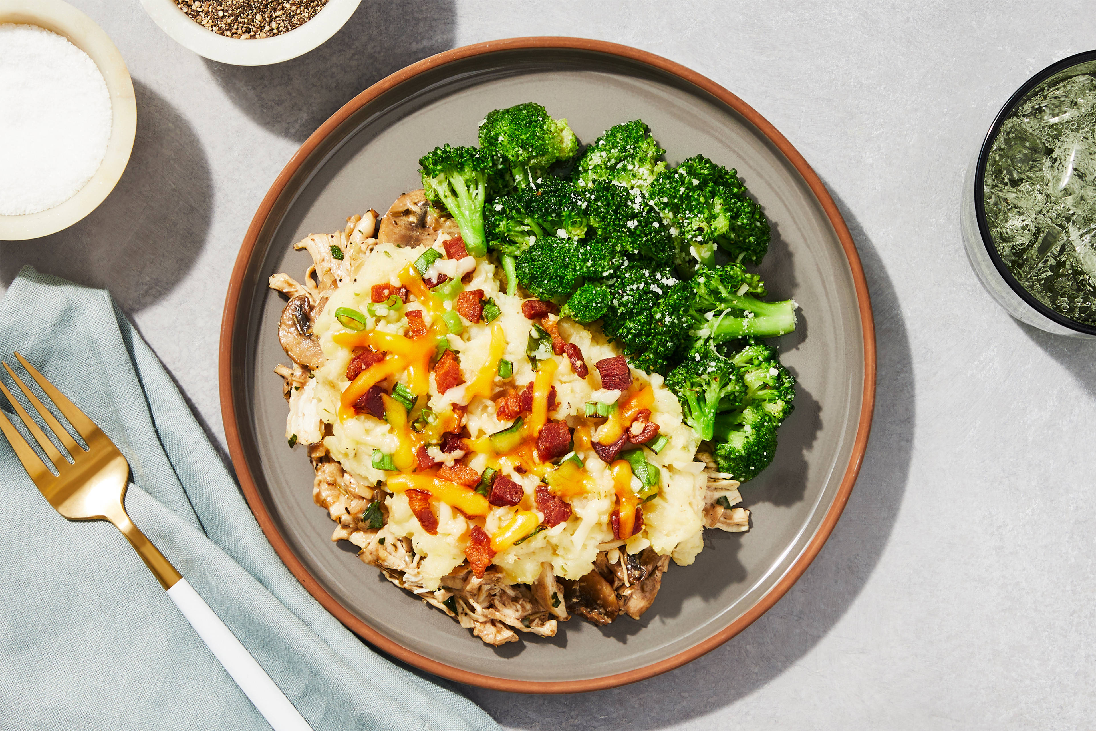 Loaded Mashed Potatoes & Shredded Chicken