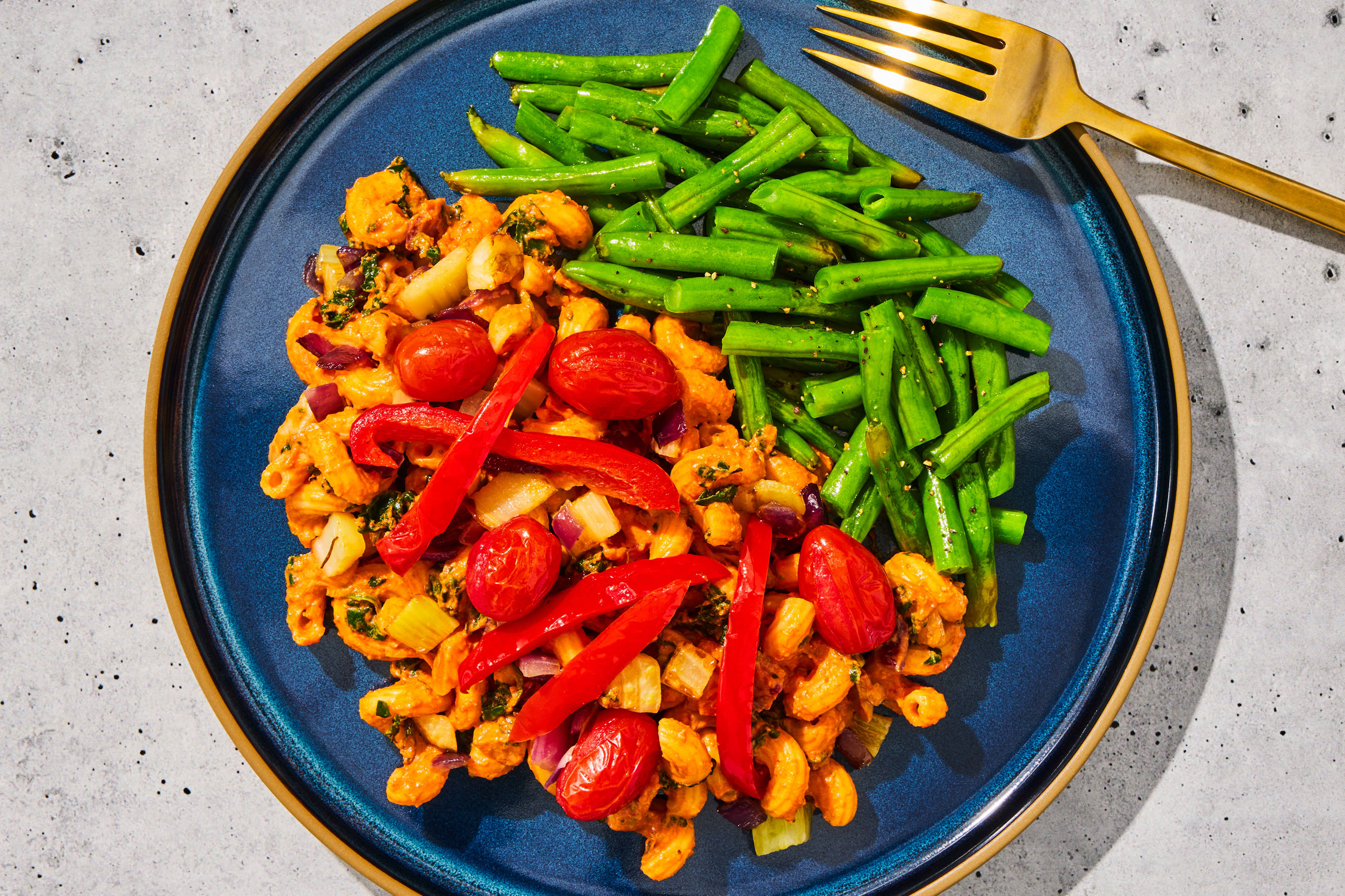 Tomato-Goat Cheese Cavatappi Primavera