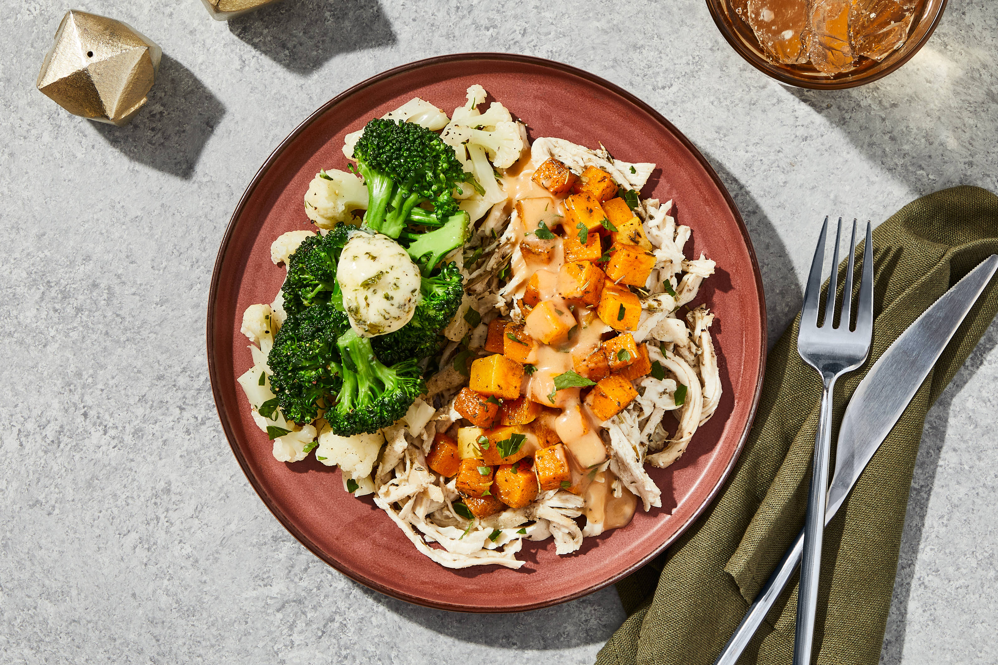 Herb Shredded Chicken & Butternut Squash