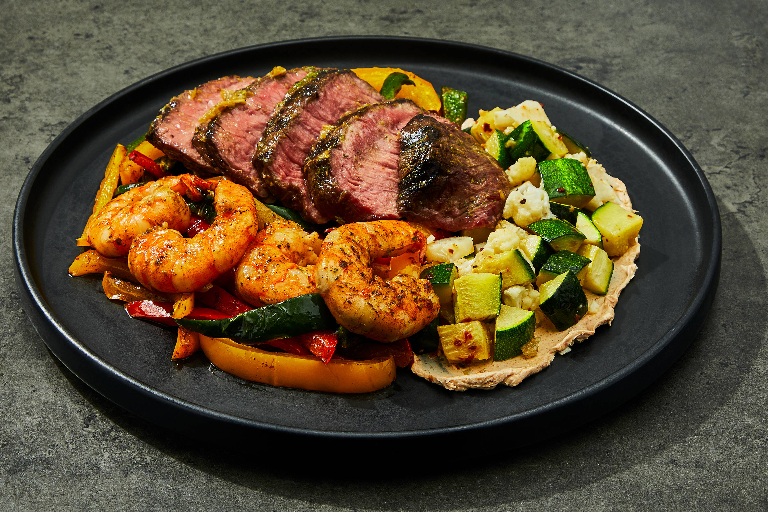 Fajita-Spiced Shrimp & Filet Mignon