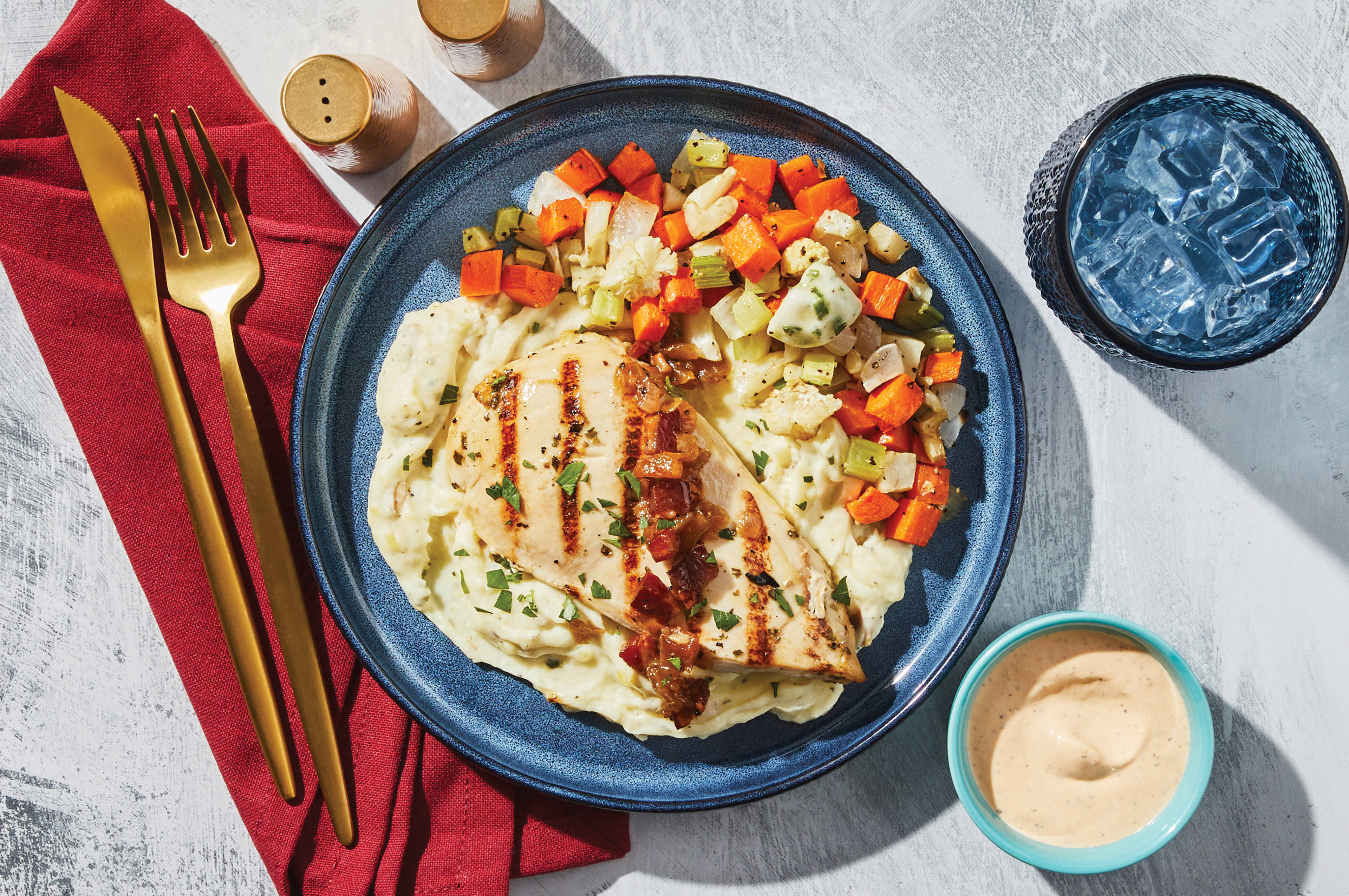 Buffalo-Style Sour Cream Chicken & Ranch Mash