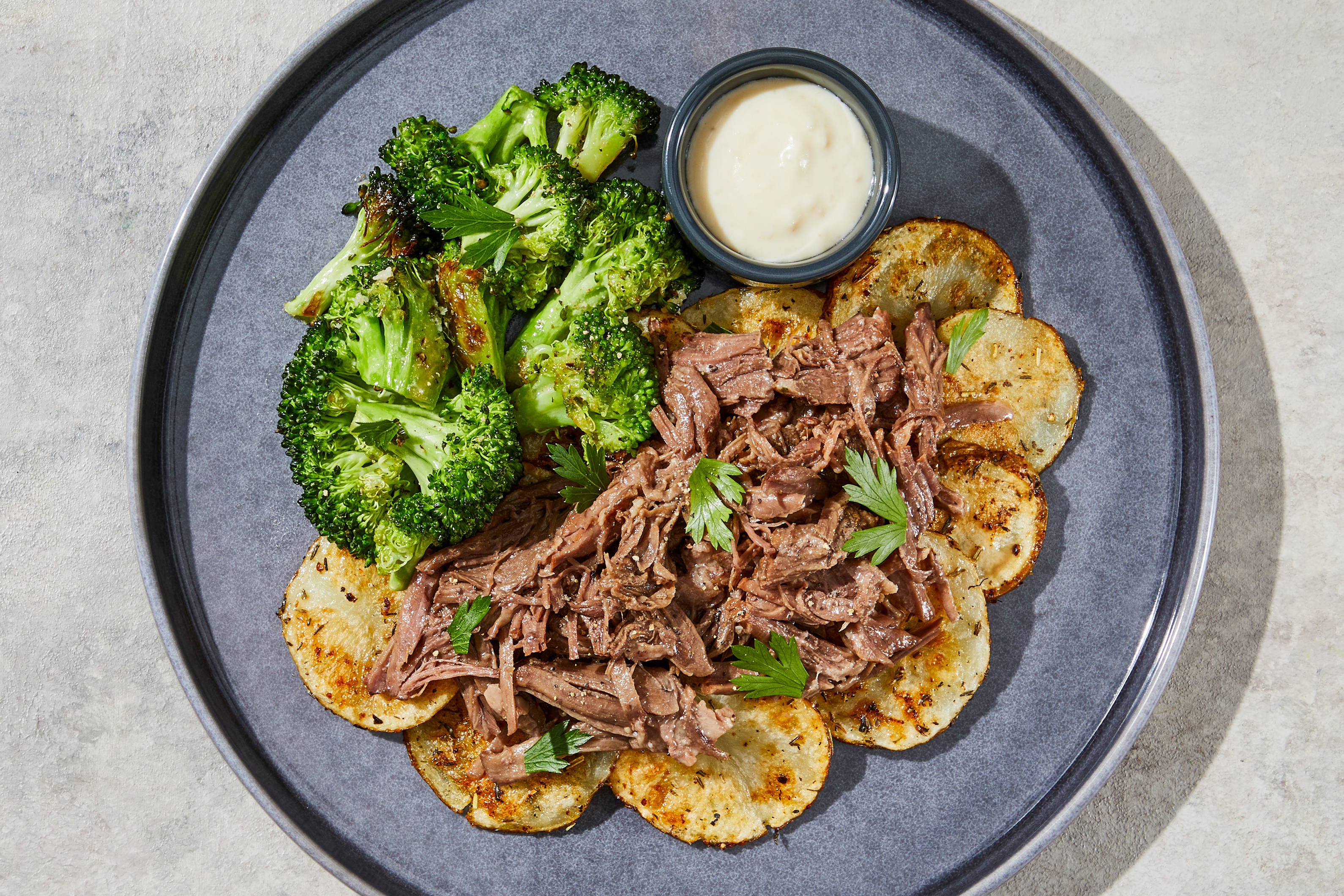 Parmesan & Garlic Cream Shredded Beef