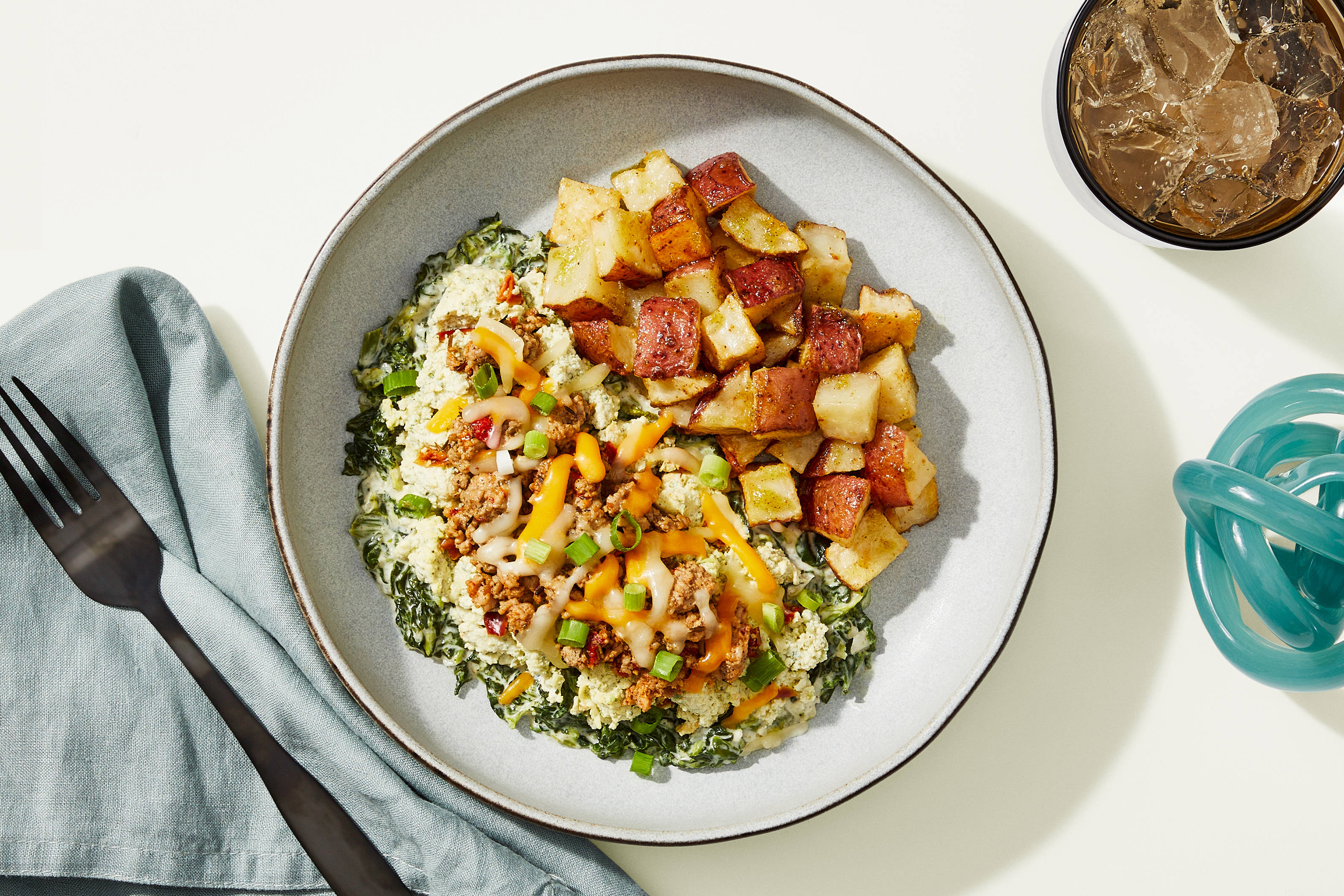 Sausage, Spinach & Pepper Egg Scramble