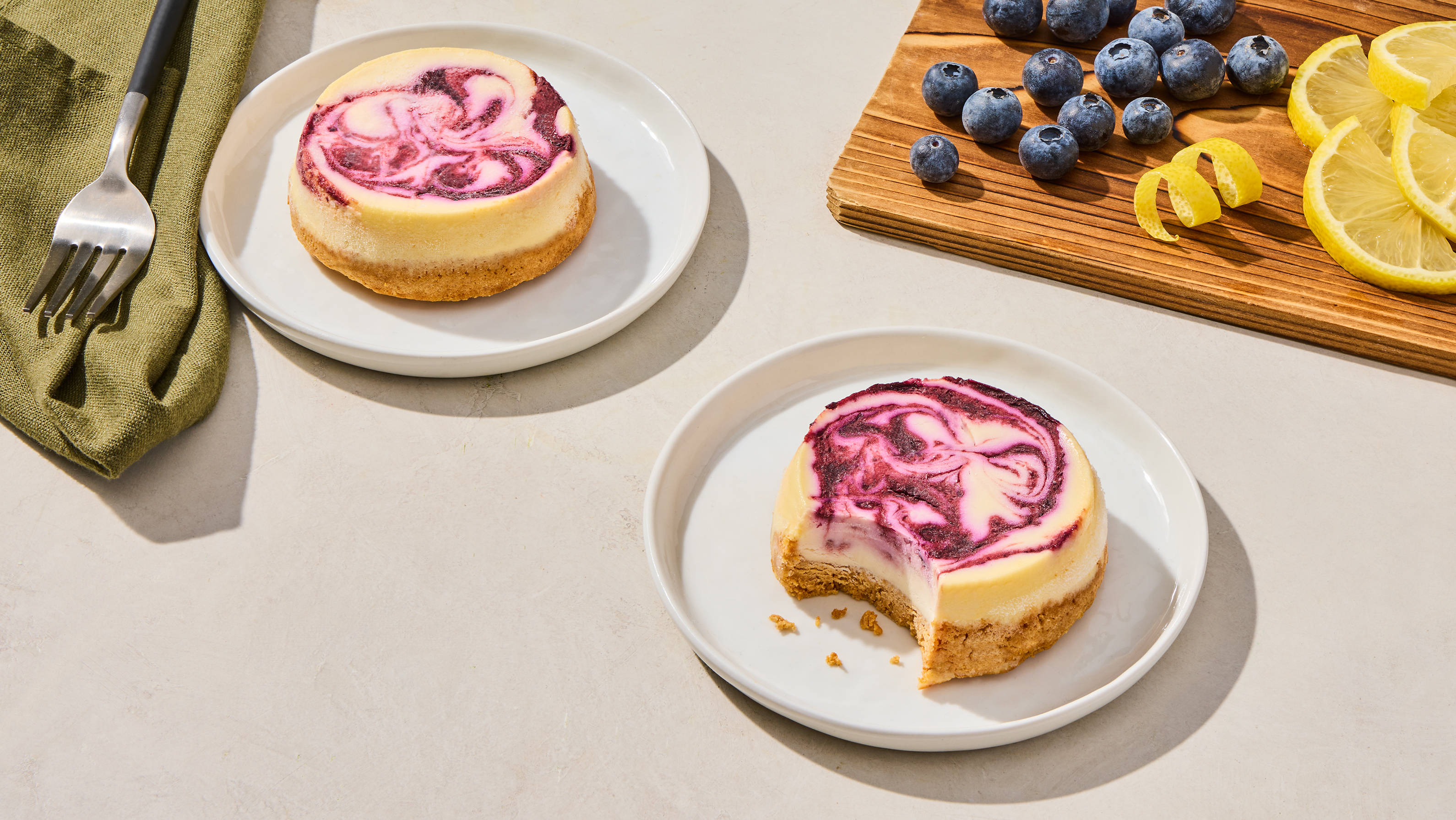 Lemon Blueberry Cheesecakes