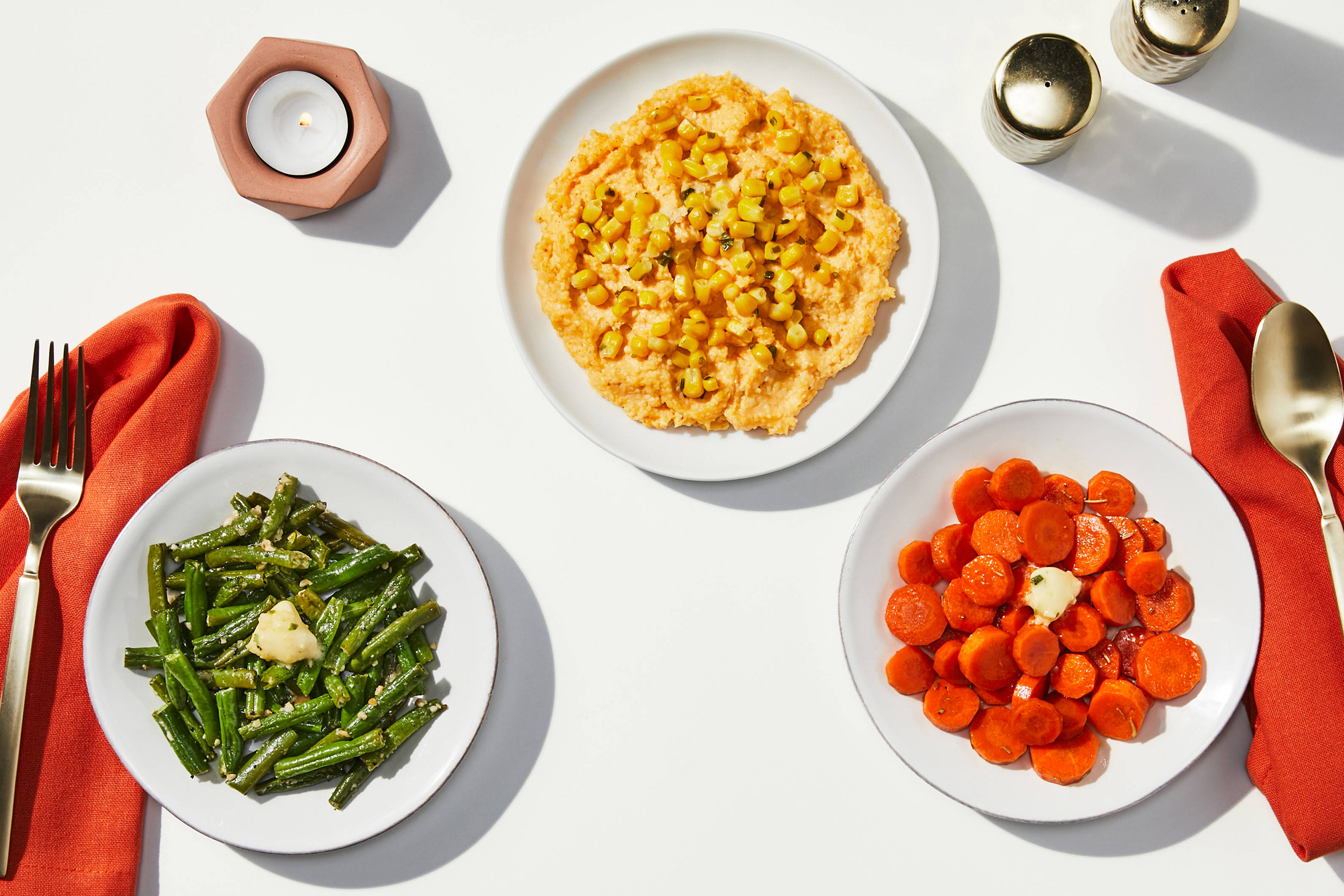 Roasted Maple Carrots & Garlicky Green Beans