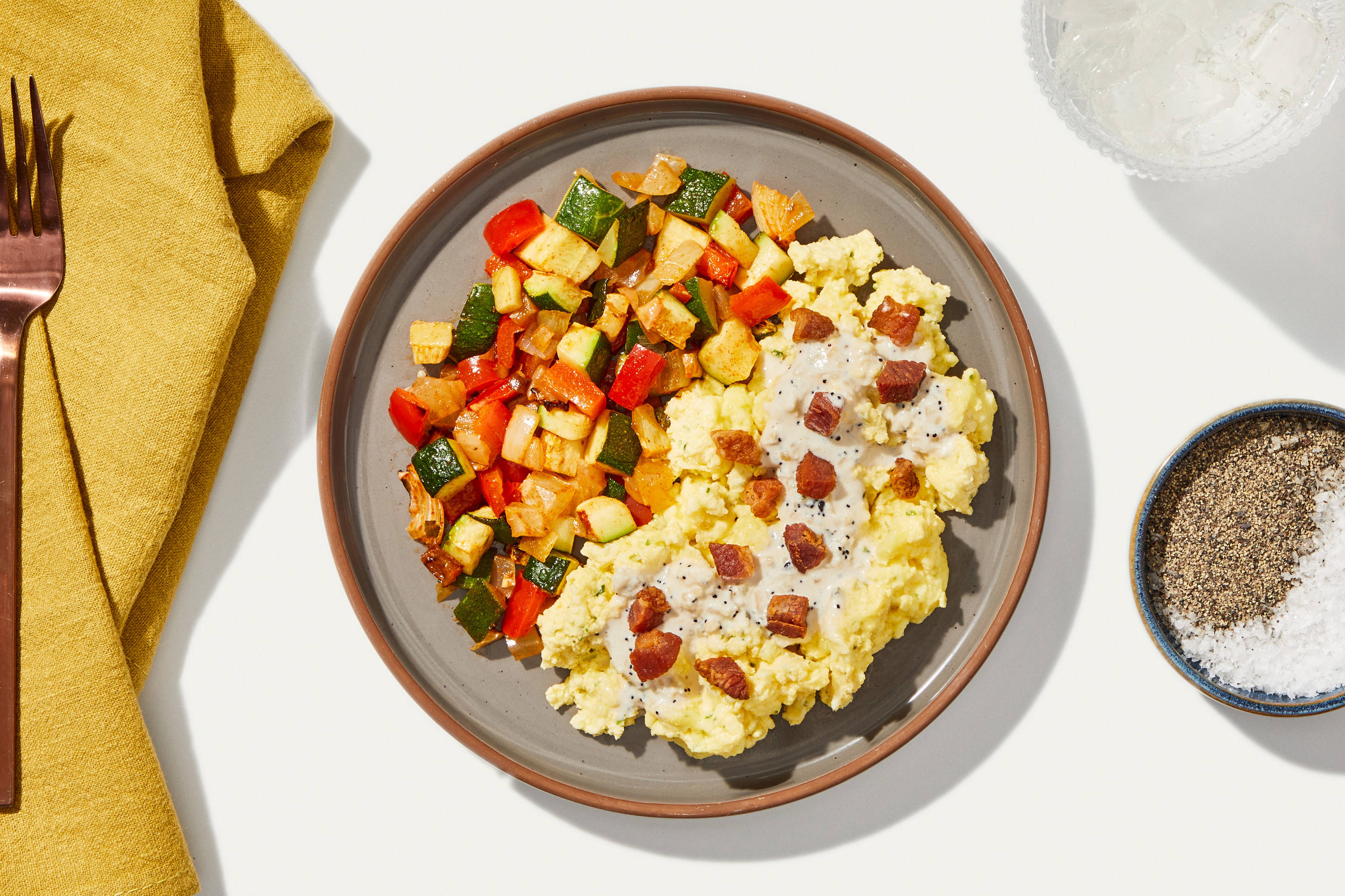 Everything-Seasoned Gravy & Bacon Scramble