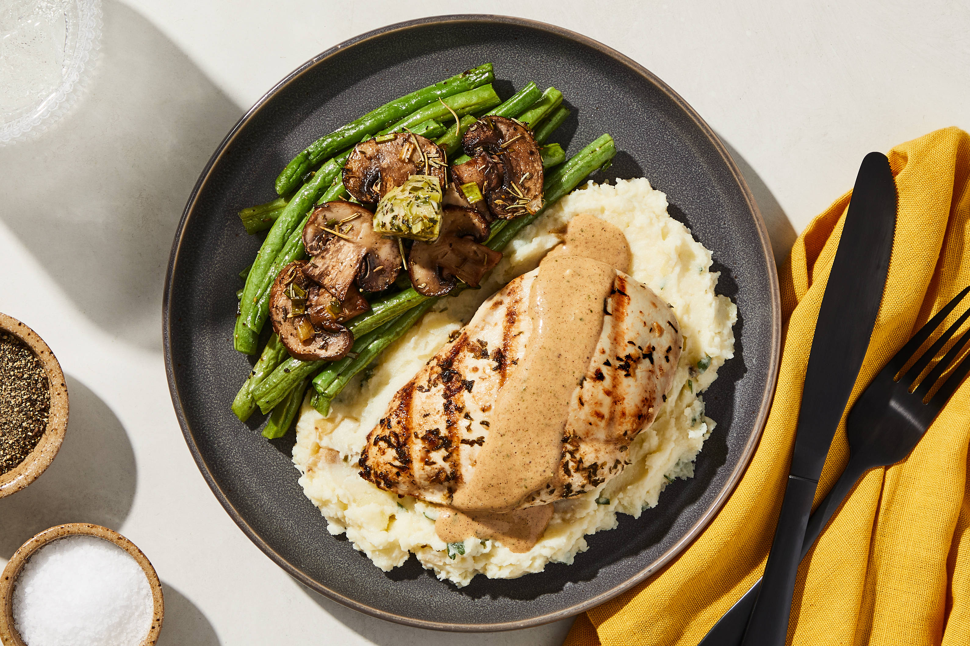 Grilled Chicken & Browned Butter Yukon Mash