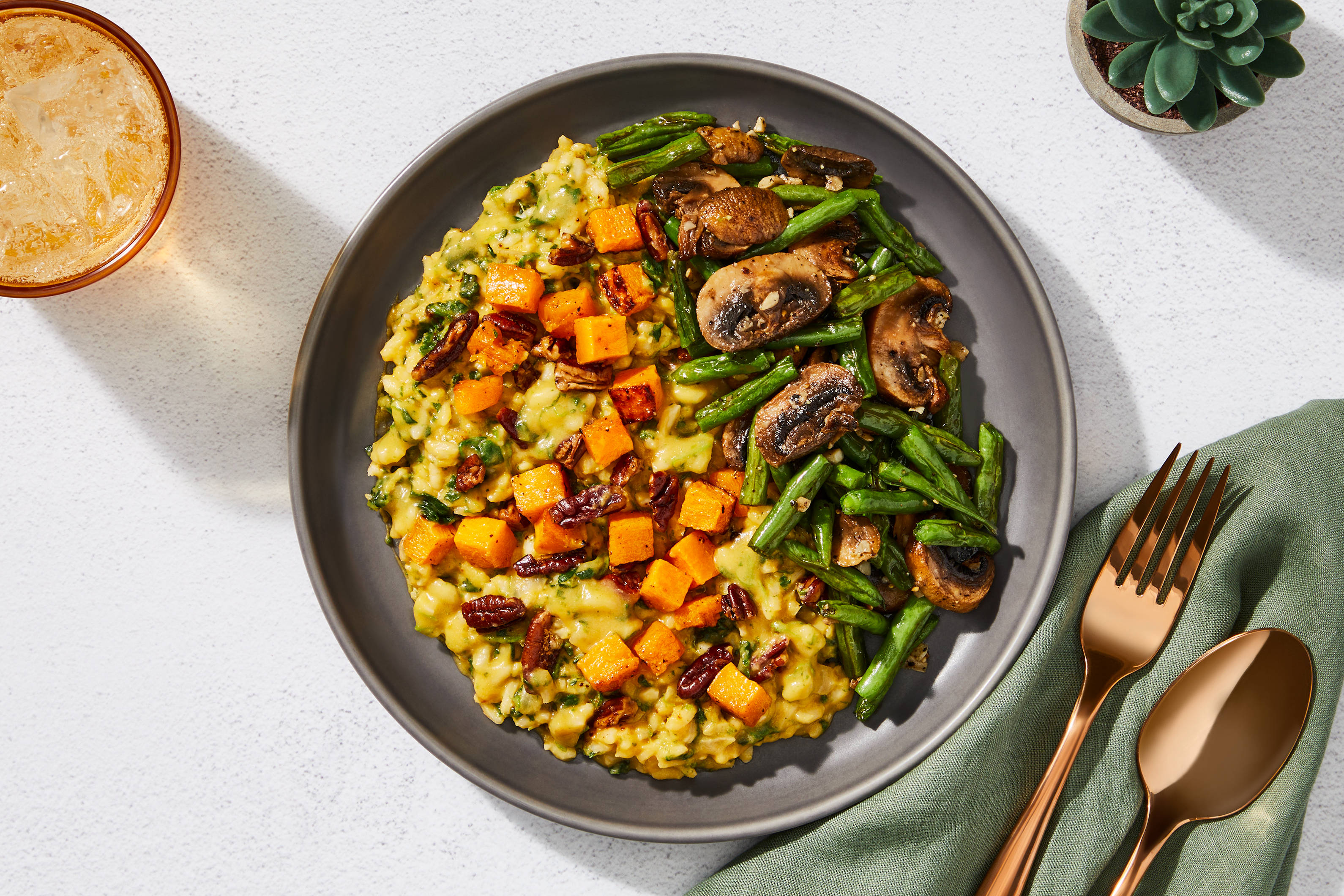 Butternut Squash & Spinach Risotto + Chicken