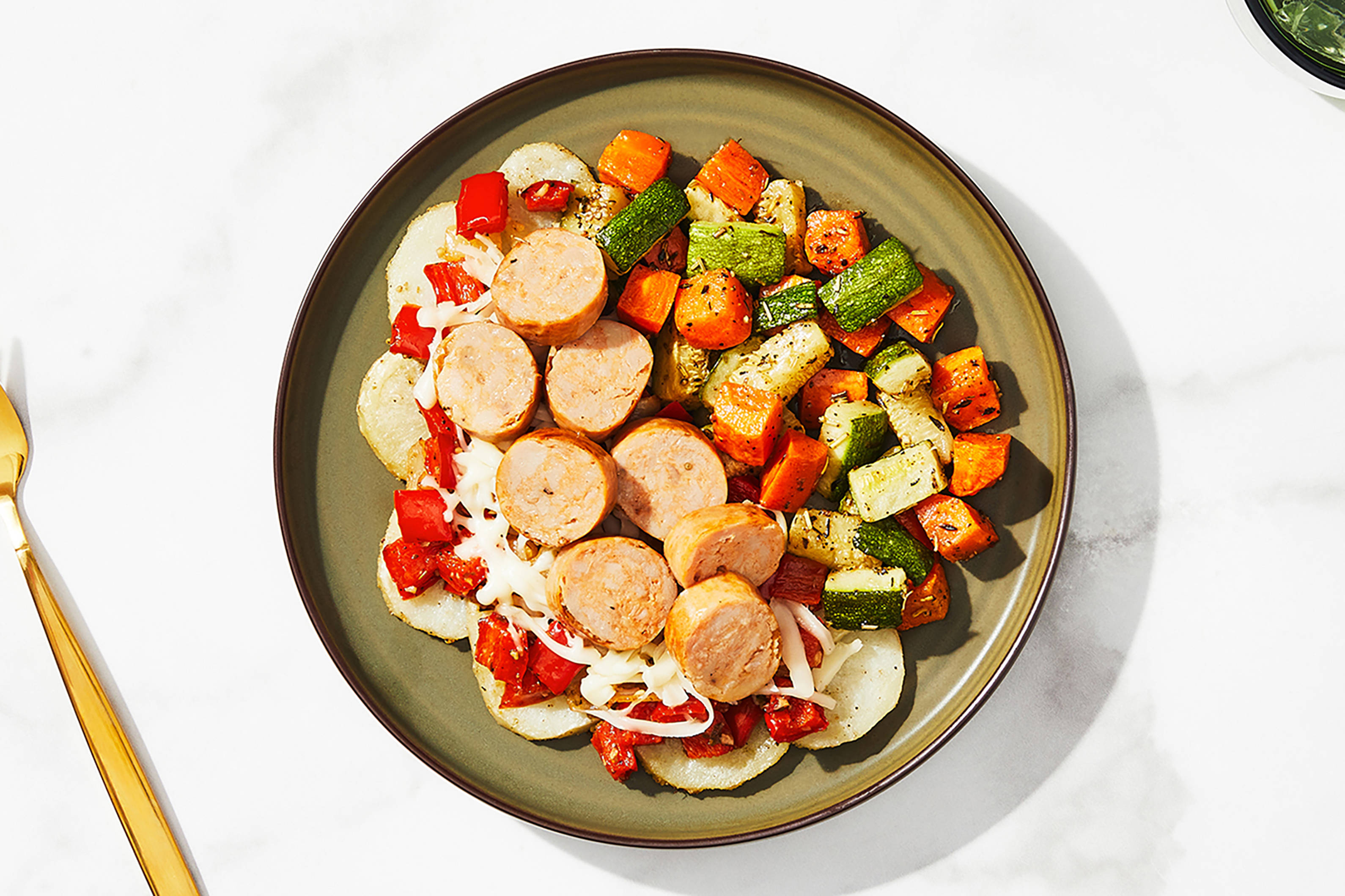 Sliced Sausage & Veggie Medley