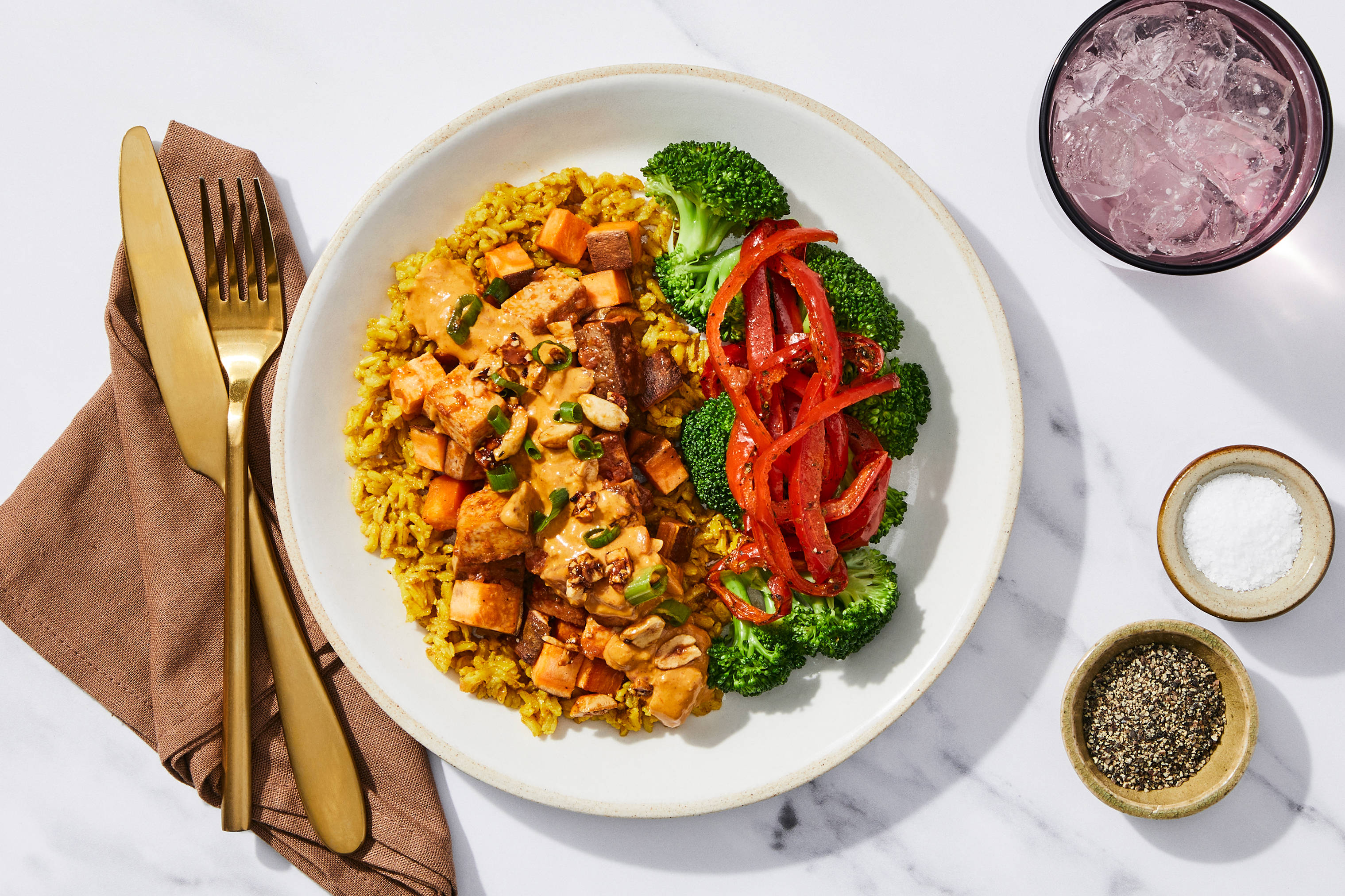 African Peanut Curry & Tofu + Salmon