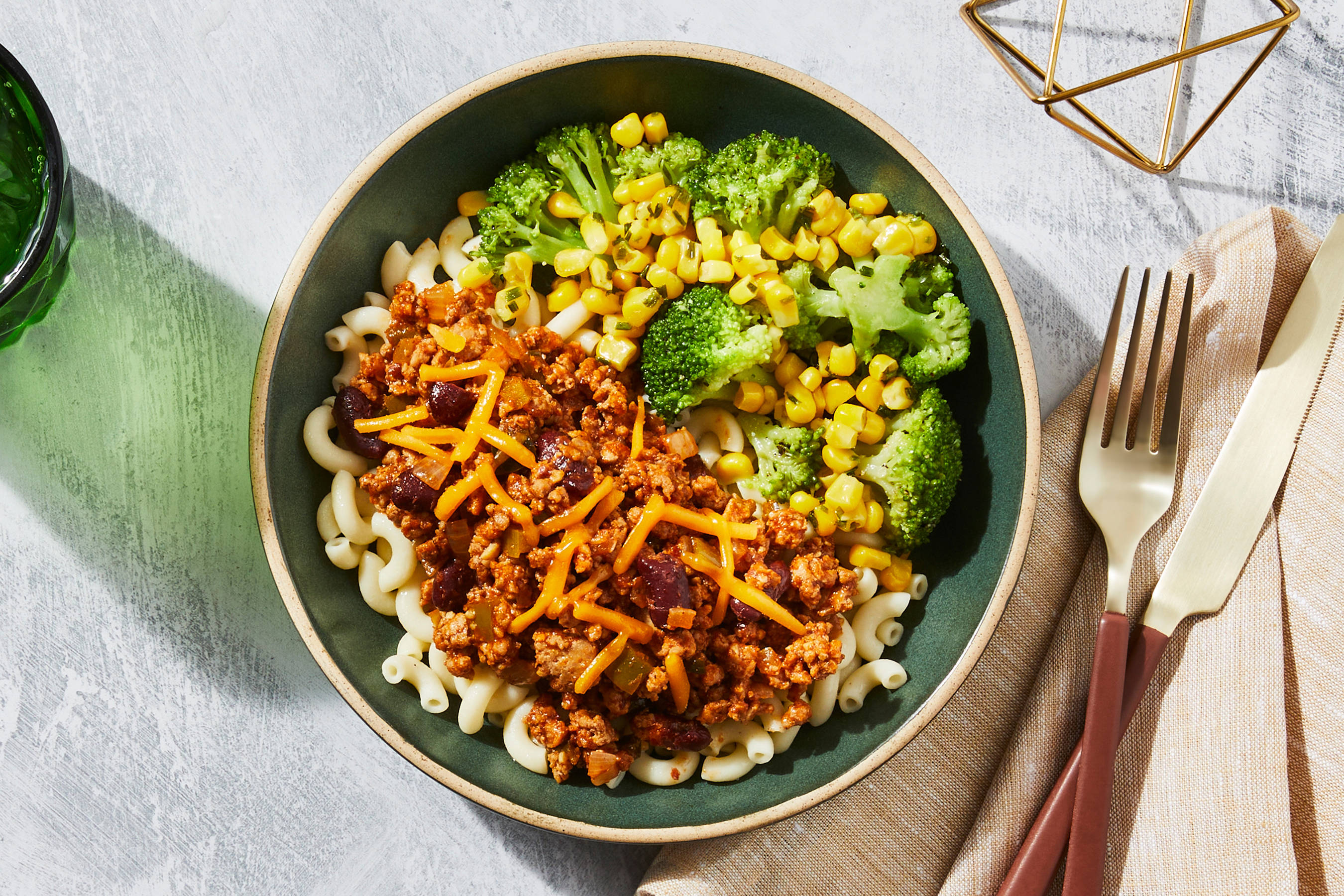Ground Pork Cheddar Chili & Mac