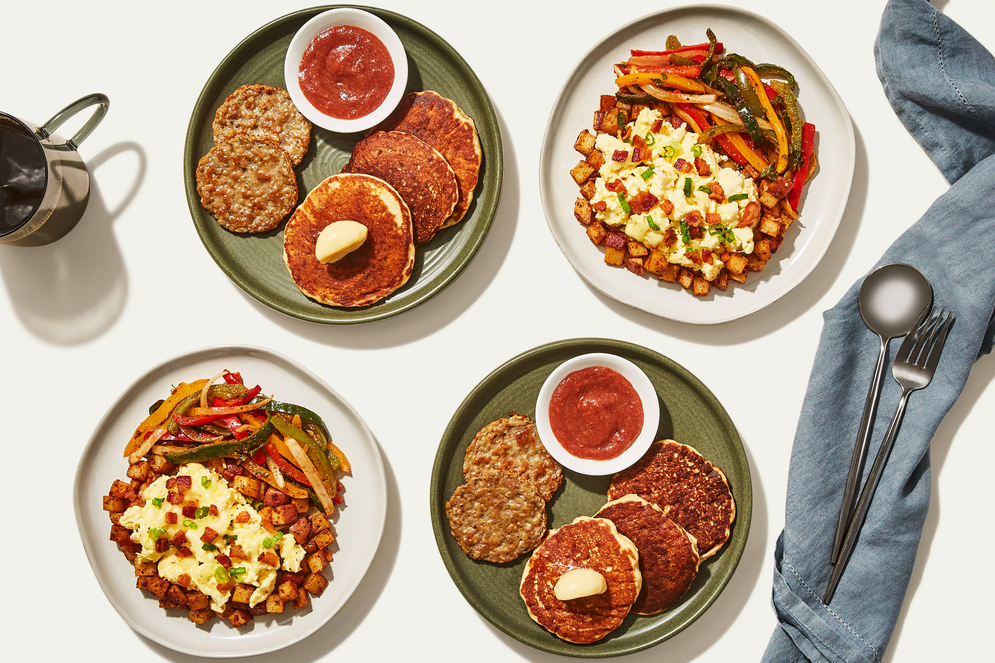 Breakfast Bundle - Honey Yogurt Pancakes & Potato, Bacon, & Egg Skillet