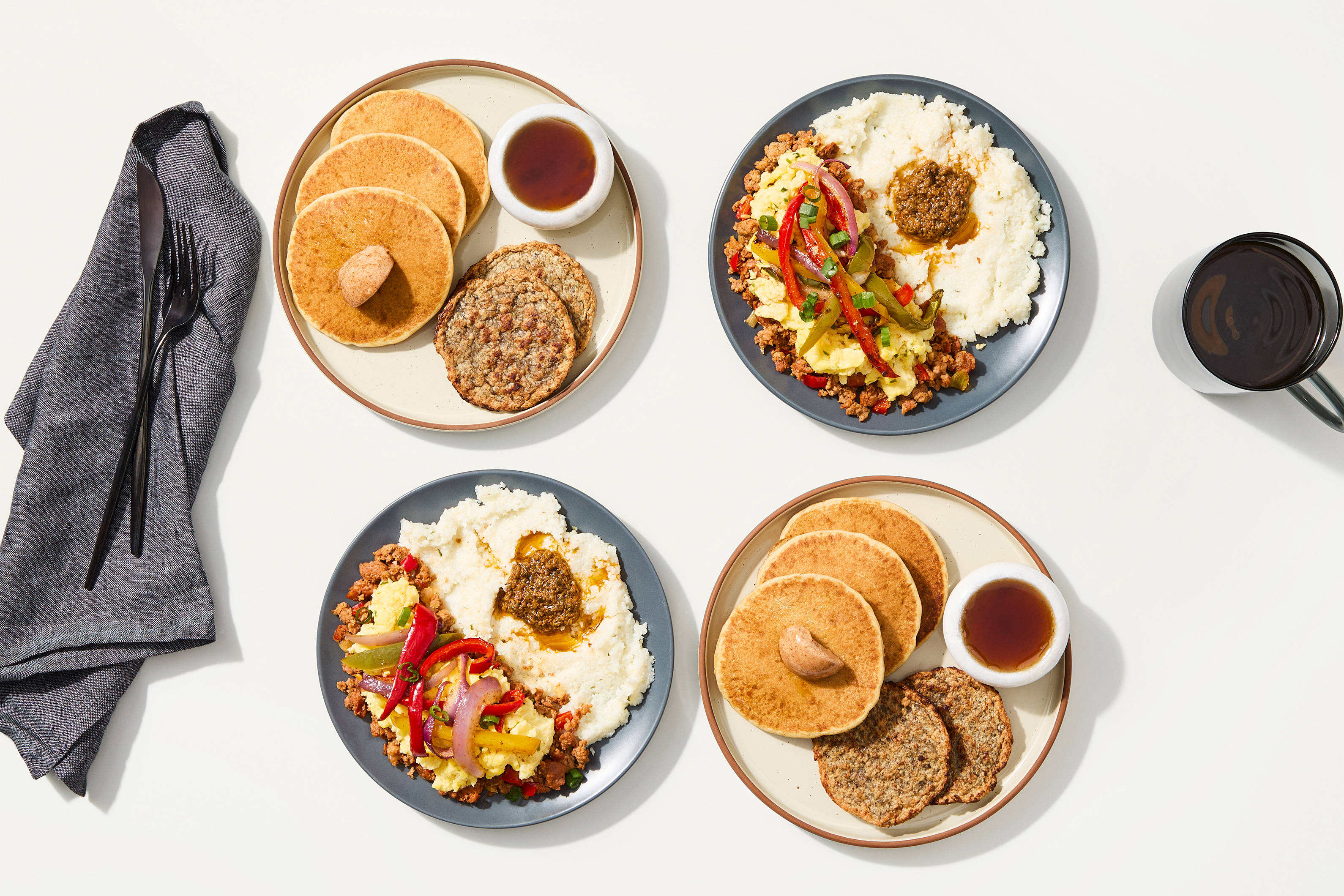 Breakfast Bundle - Pancakes & Sausage & Chorizo & Chive Scrambled Eggs