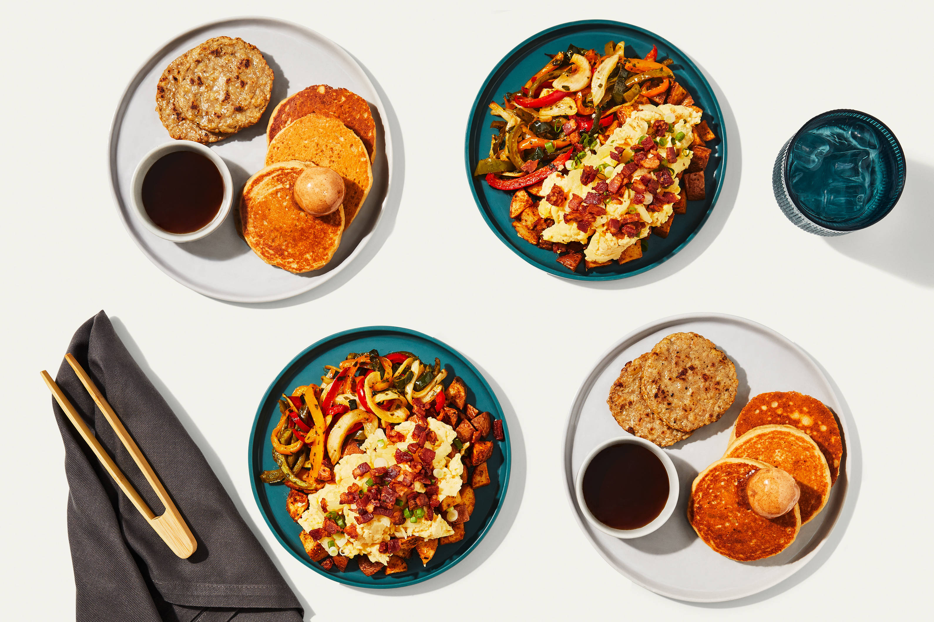 Breakfast Bundle - Pancakes & Sausage & Potato, Bacon, & Egg Skillet