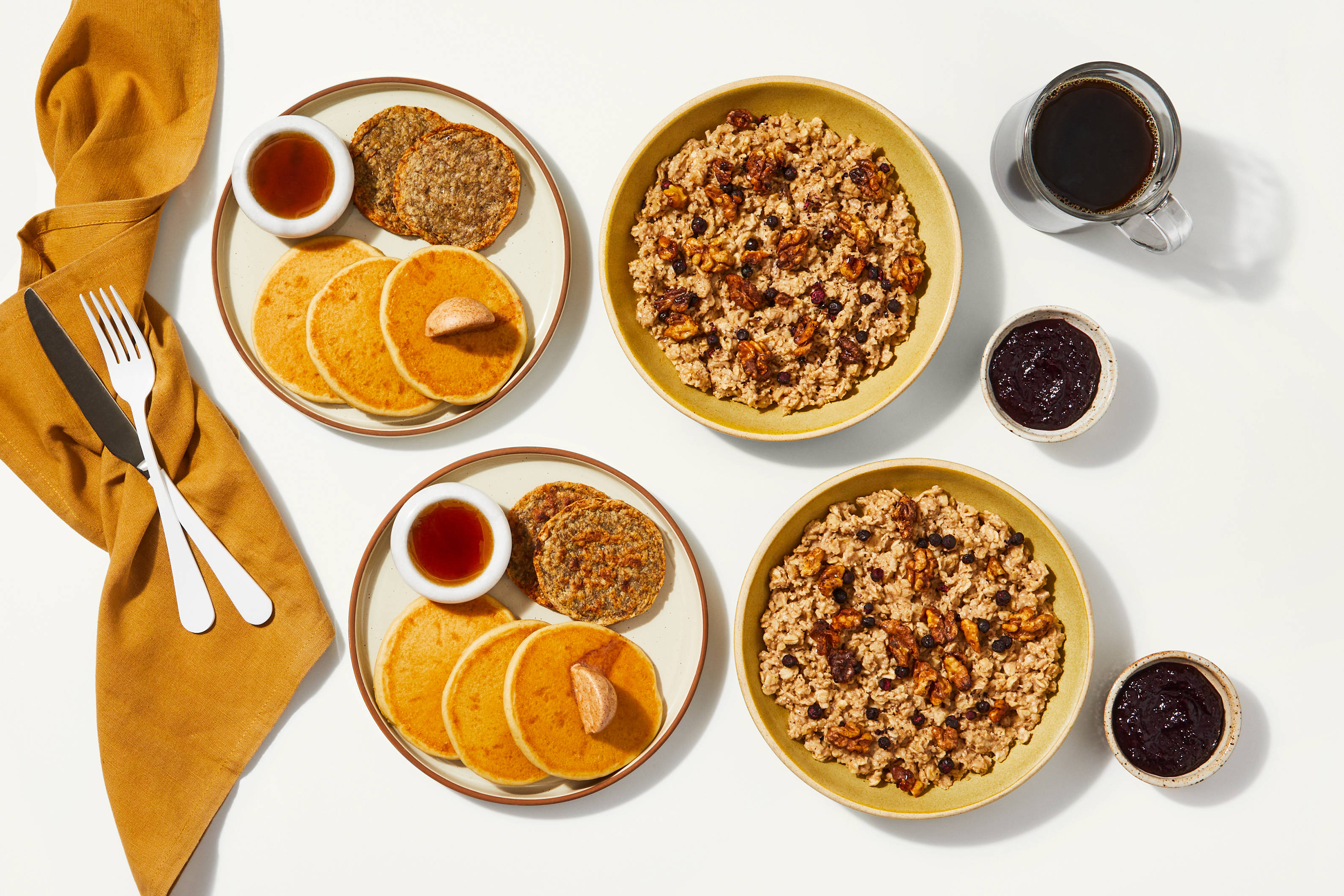 Breakfast Bundle - Pancakes & Sausage & Blueberry Maple Overnight Oats
